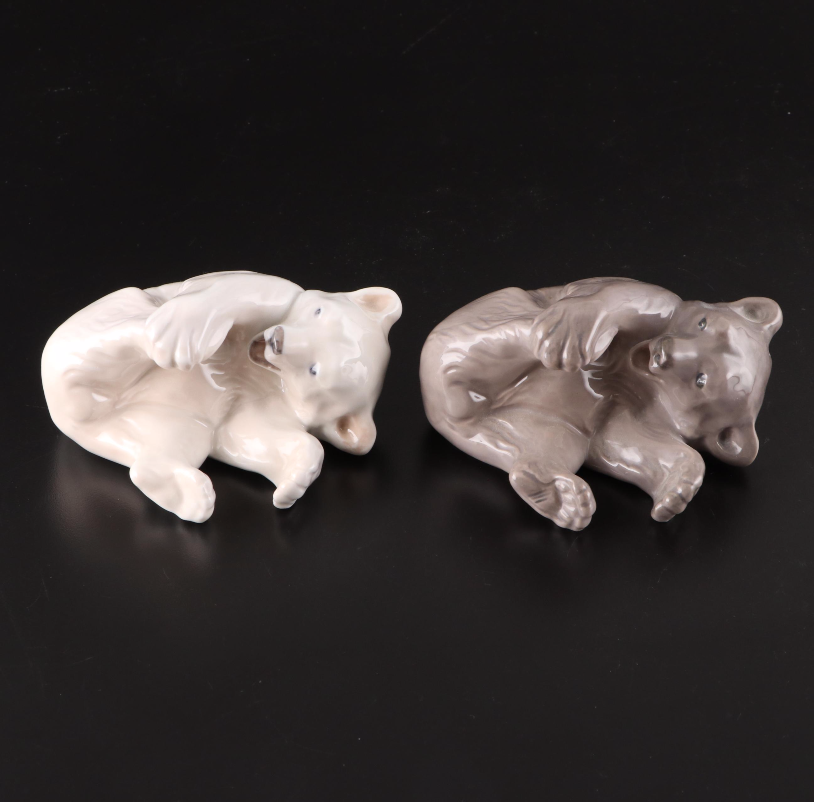 Royal Doulton "My Teddy", Lenox, and Royal Copenhagen Porcelain Bear Figurines