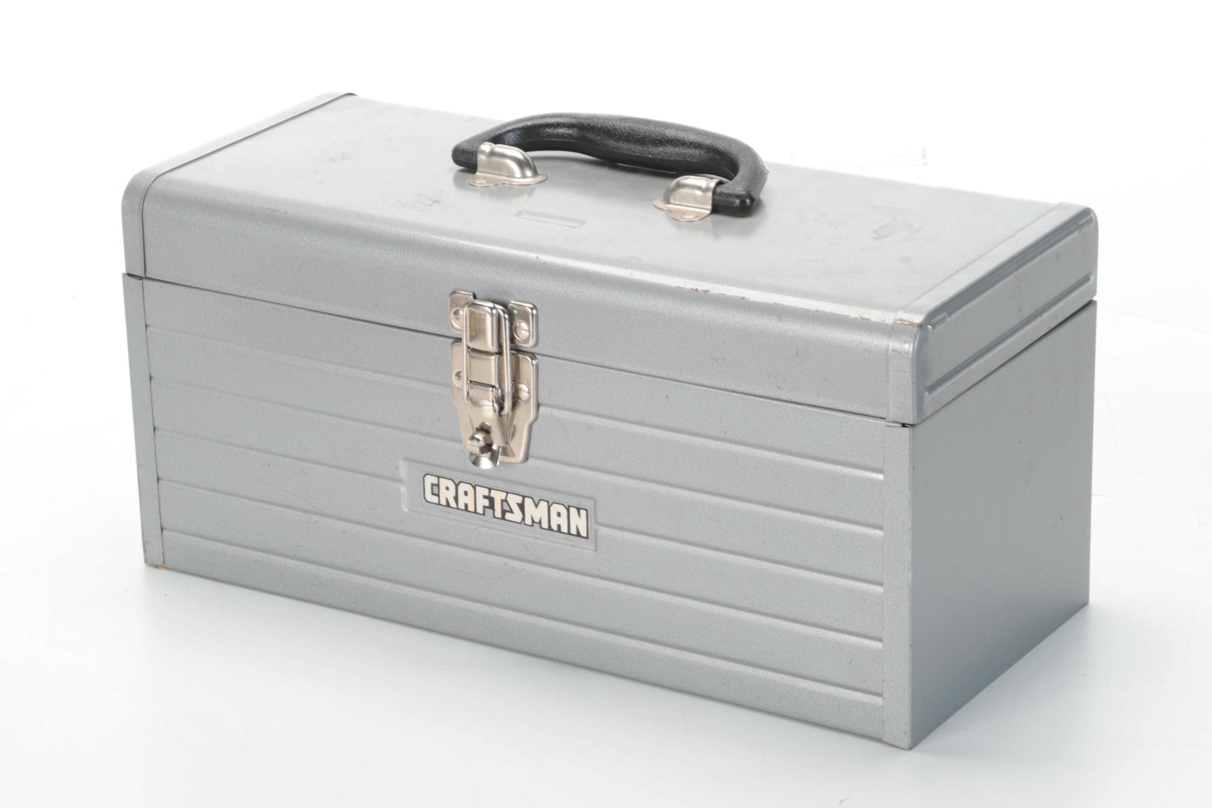 Craftsman Tool Box With Hand Tools and Flashlight, Work Lights