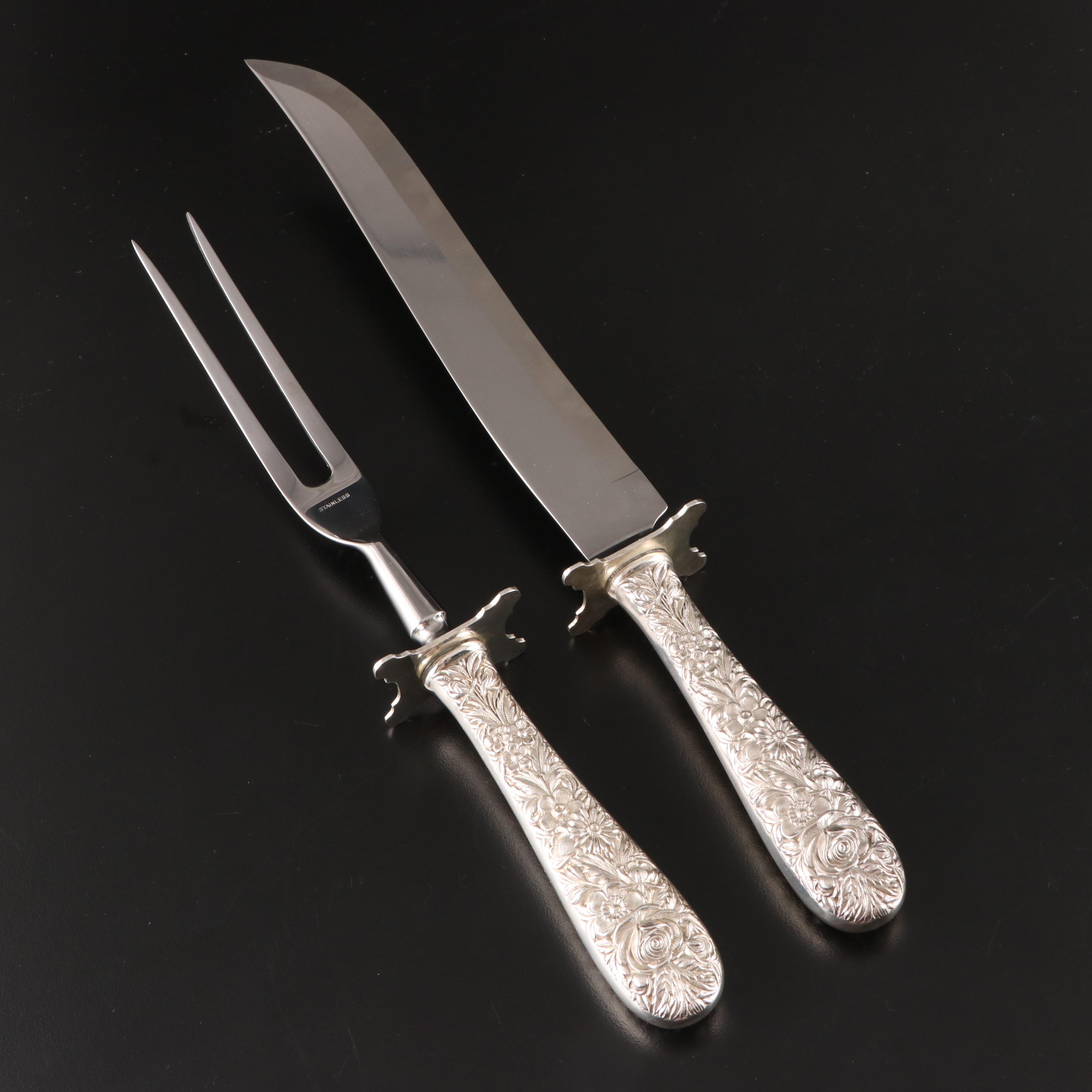 S. Kirk & Son "Repoussé" Sterling Silver Handle Carving Set