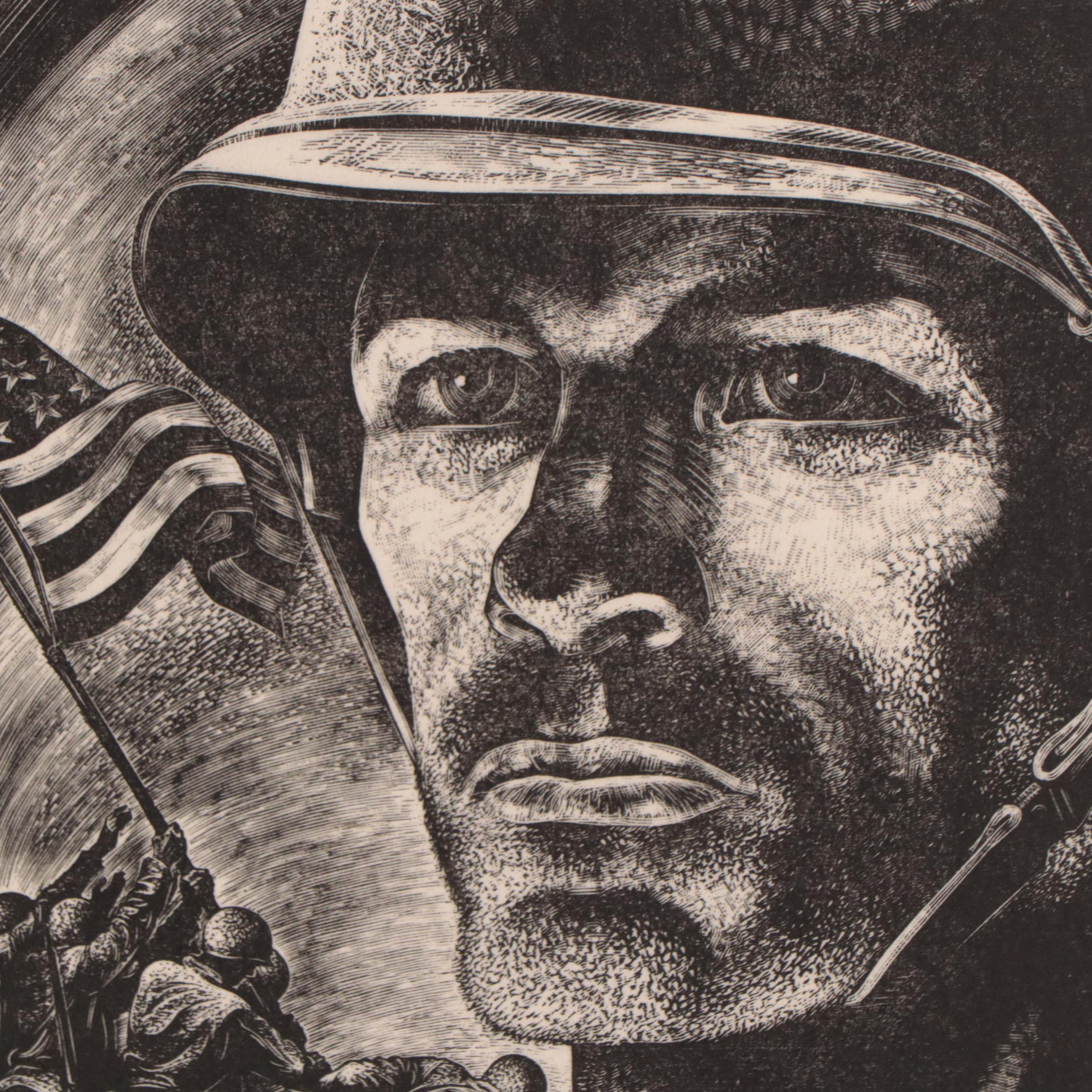 Lynd Ward Wood Engraving "Solider," 1945