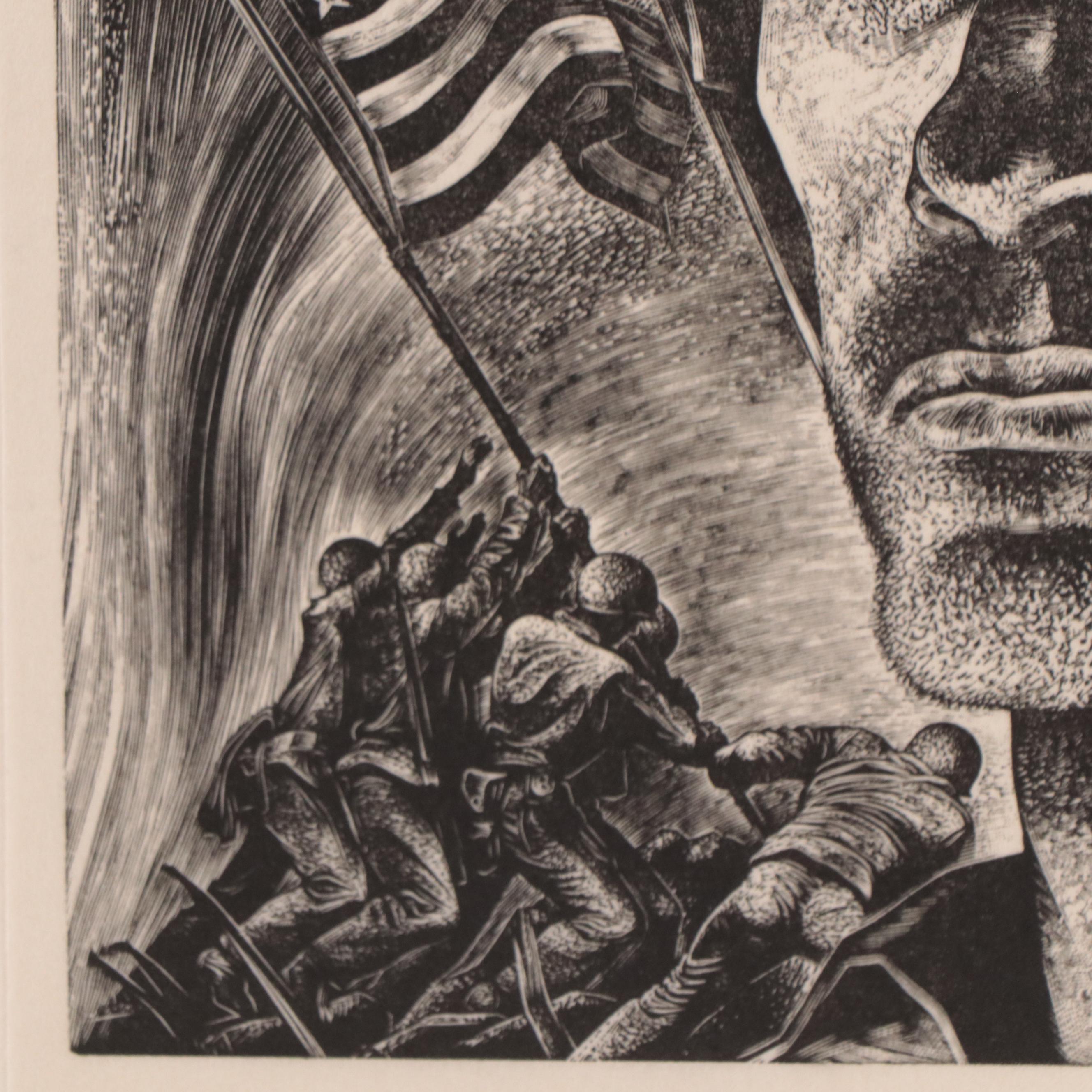 Lynd Ward Wood Engraving "Solider," 1945