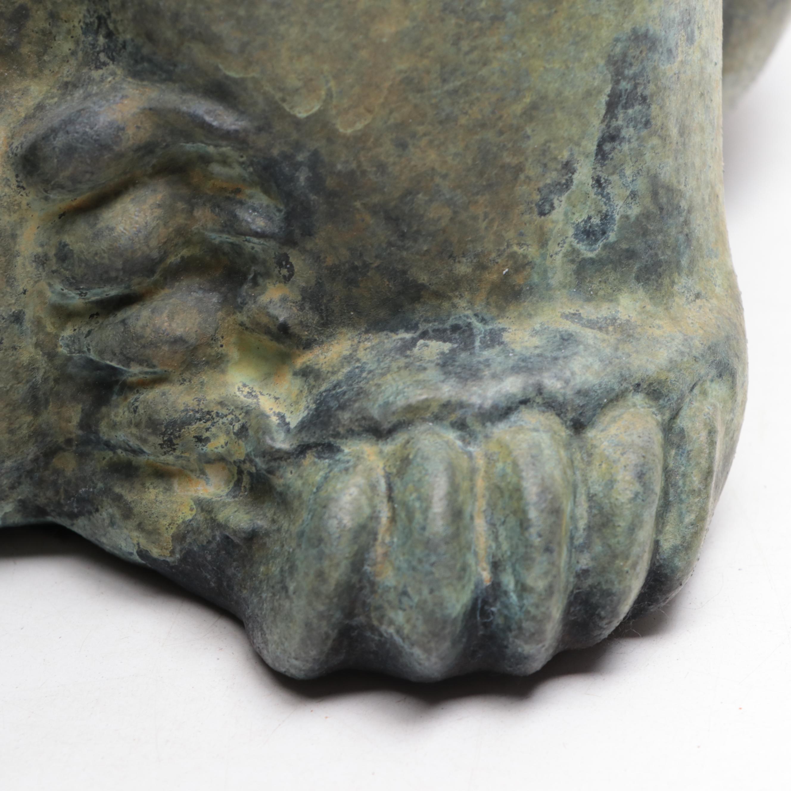 Tony Evans Signed Raku Pottery Seated Bear Figurine