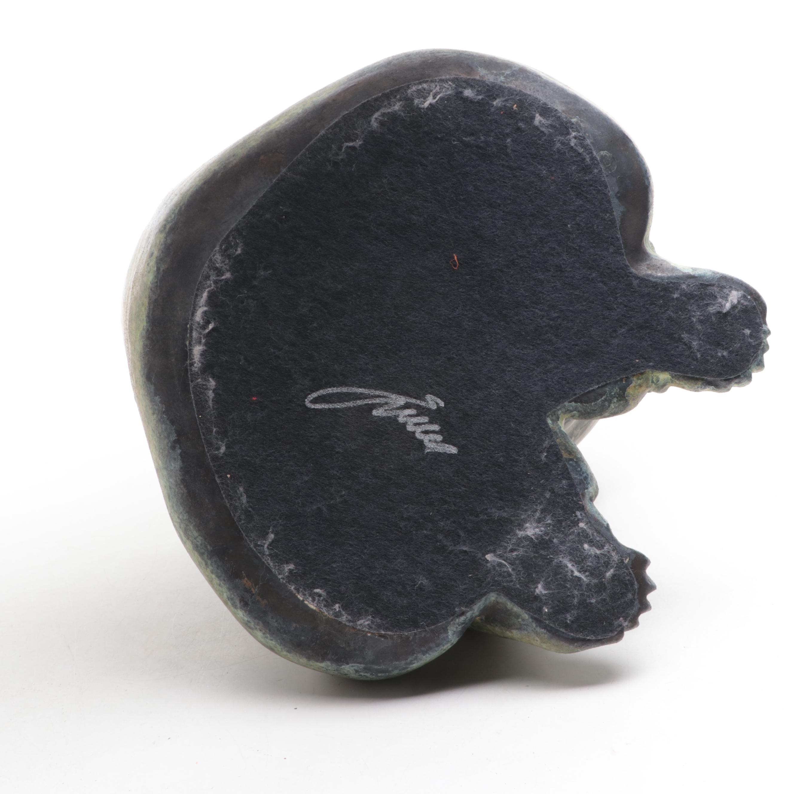 Tony Evans Signed Raku Pottery Seated Bear Figurine