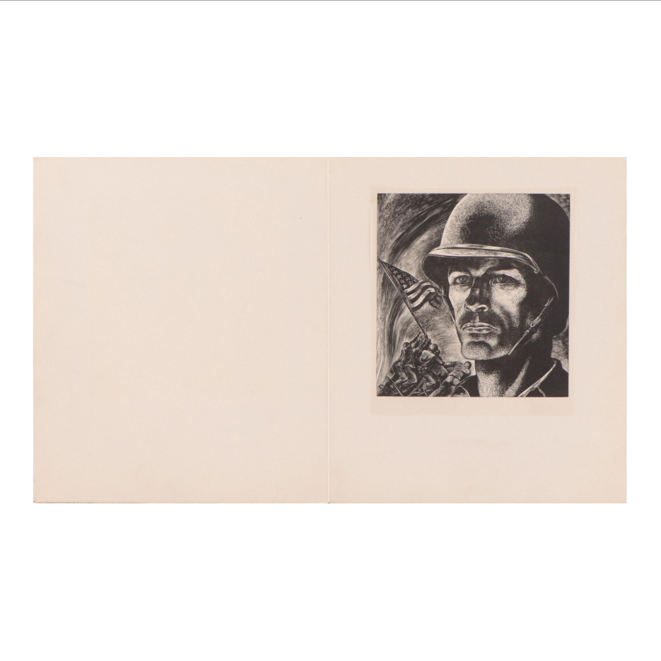 Lynd Ward Wood Engraving "Solider," 1945