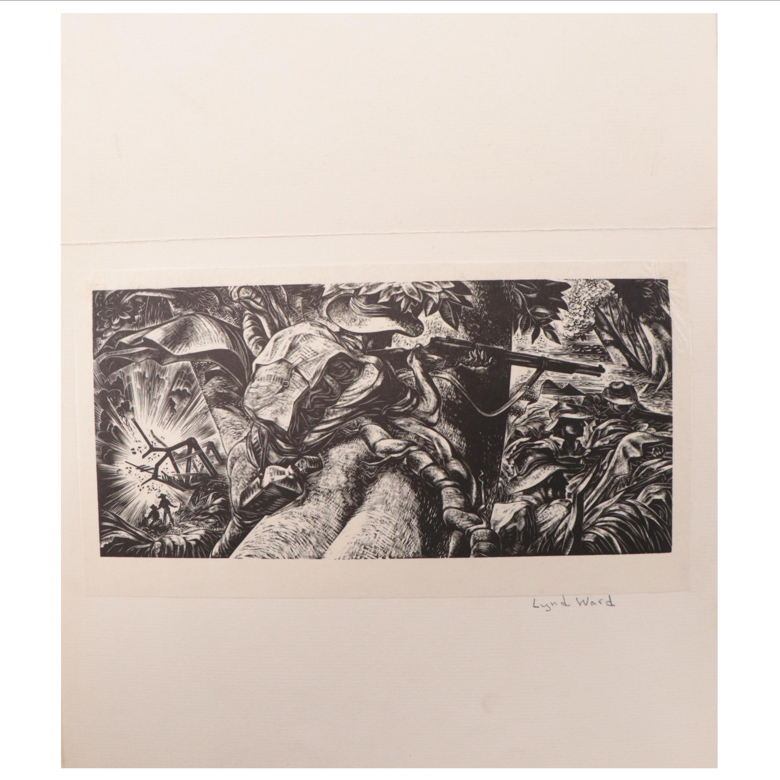 Lynd Ward Wood Engraving "Wingate's Raiders"