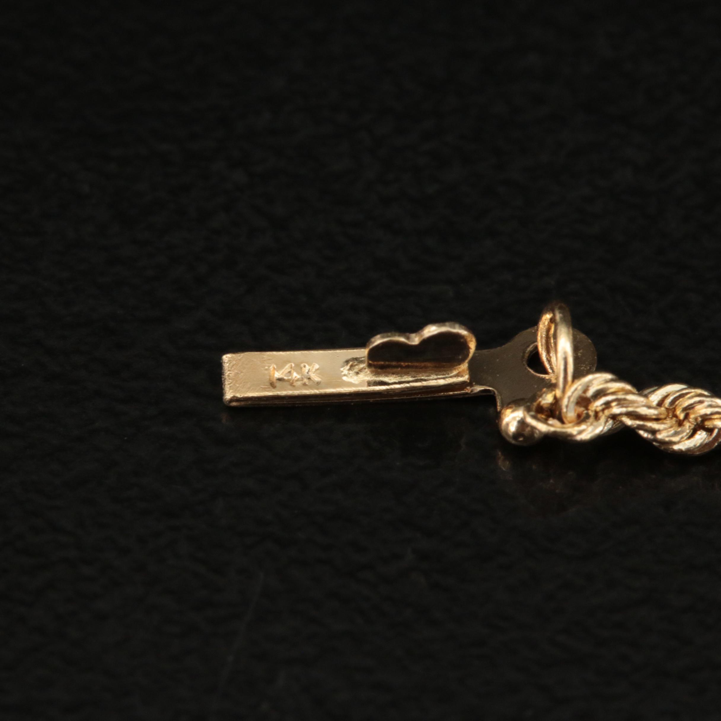 14K Black Onyx and Diamond Pendant Necklace