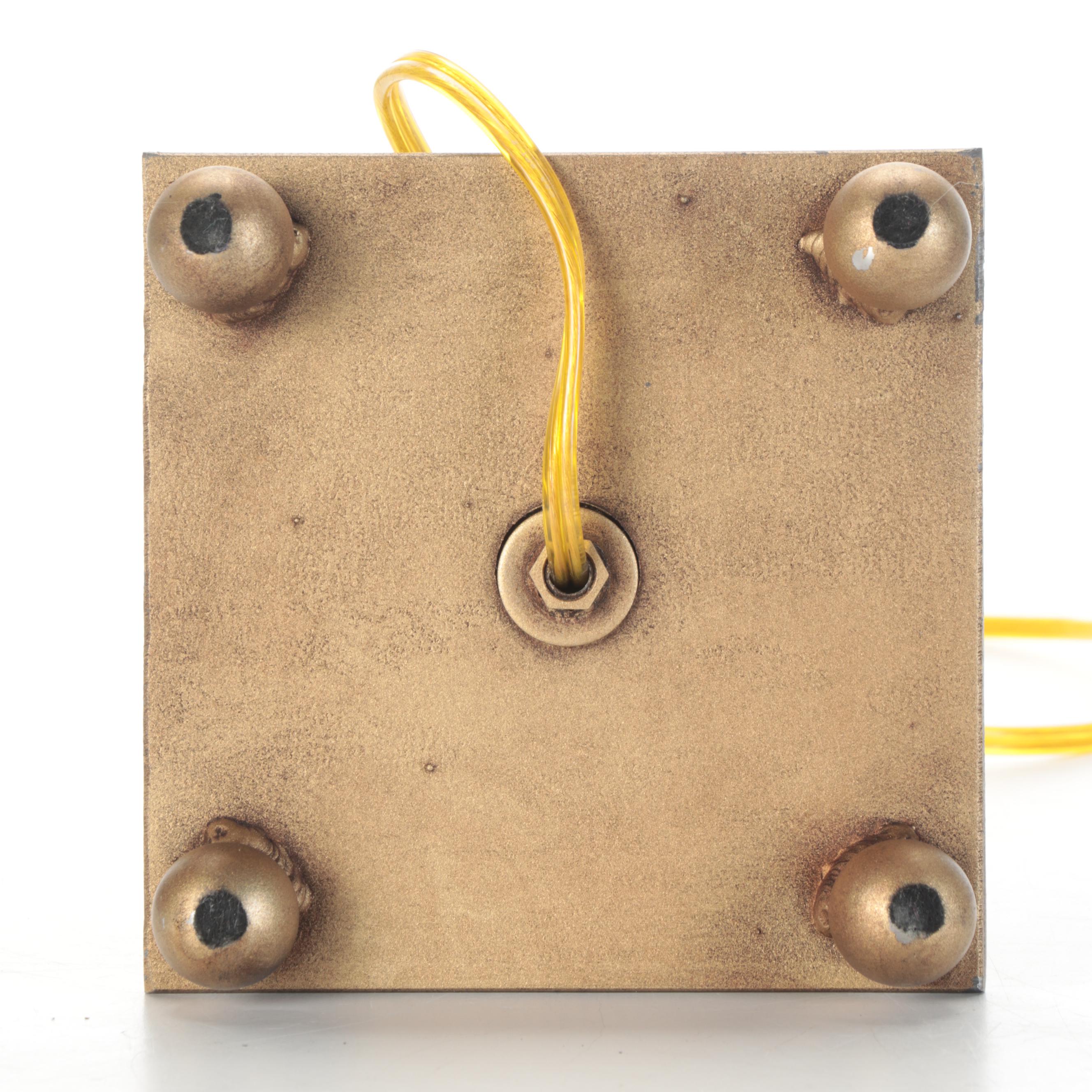 Gilt Finish Metal and Composite Pine Cone Candlestick Table Lamp