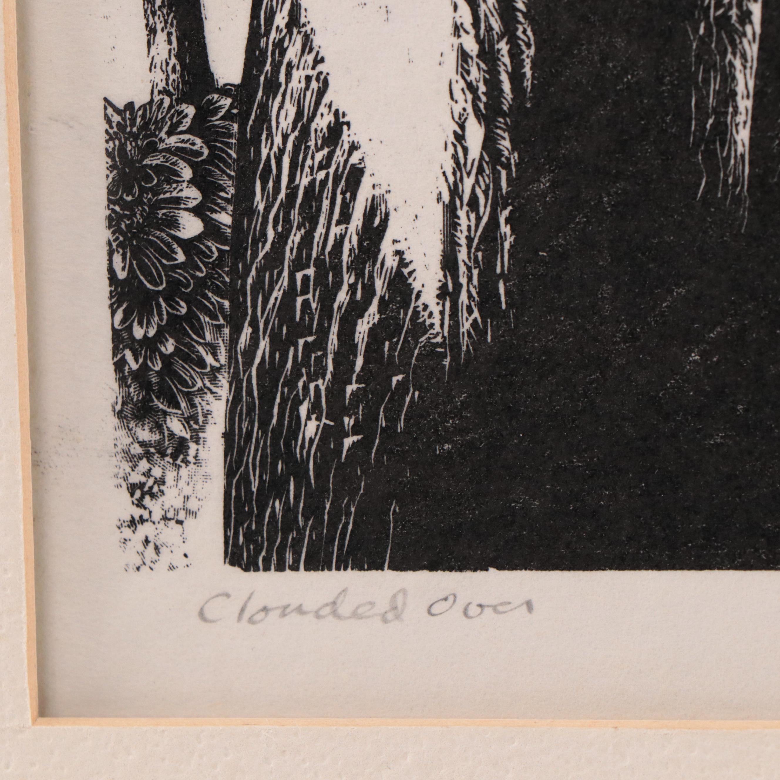 Lynd Ward Wood Engraving "Clouded Over," 1948