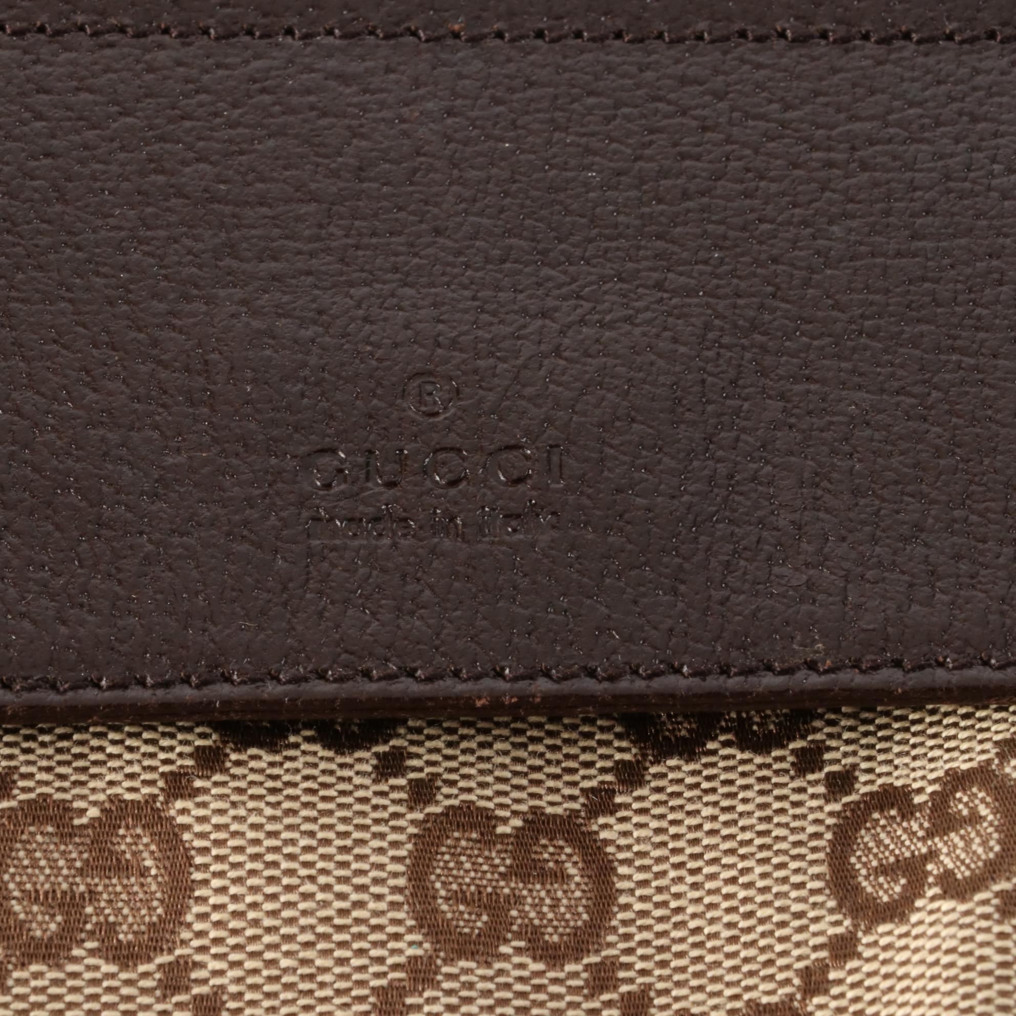 Gucci Web Strap Belt Bag in GG Canvas and Brown Textured Leather