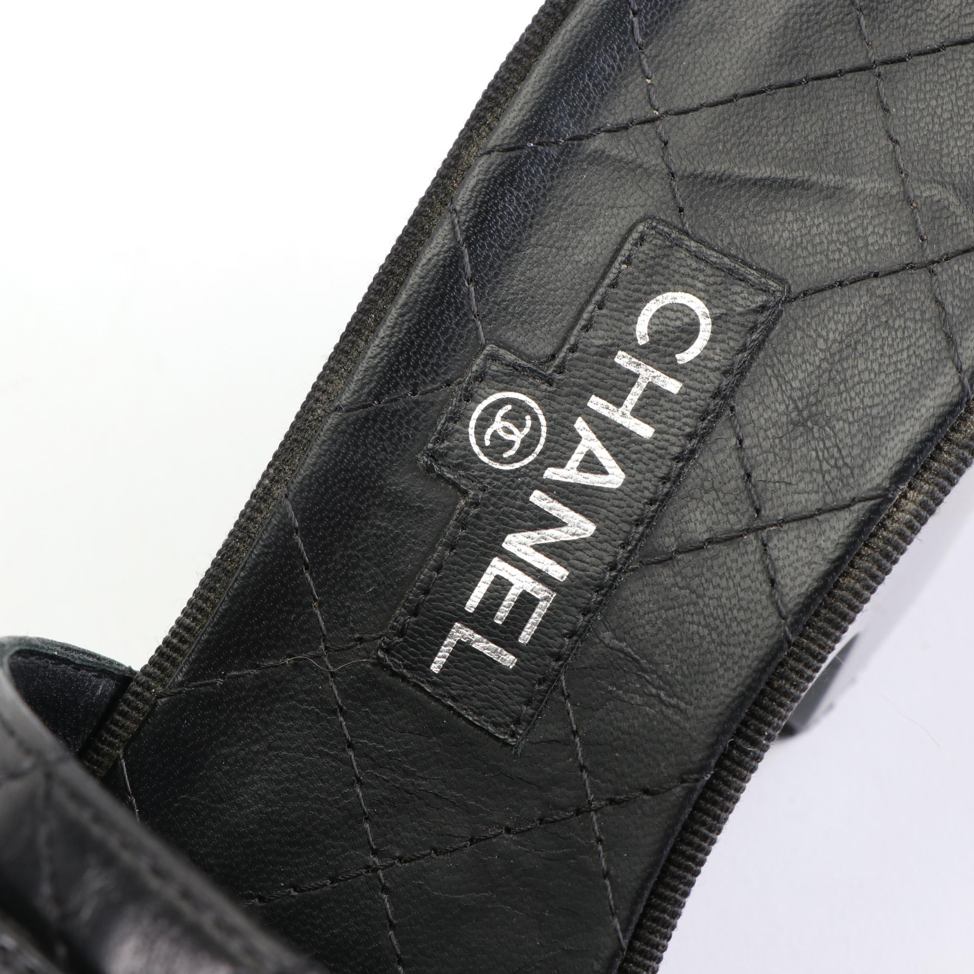 Chanel CC Platform Mules in Quilted Lambskin with Box