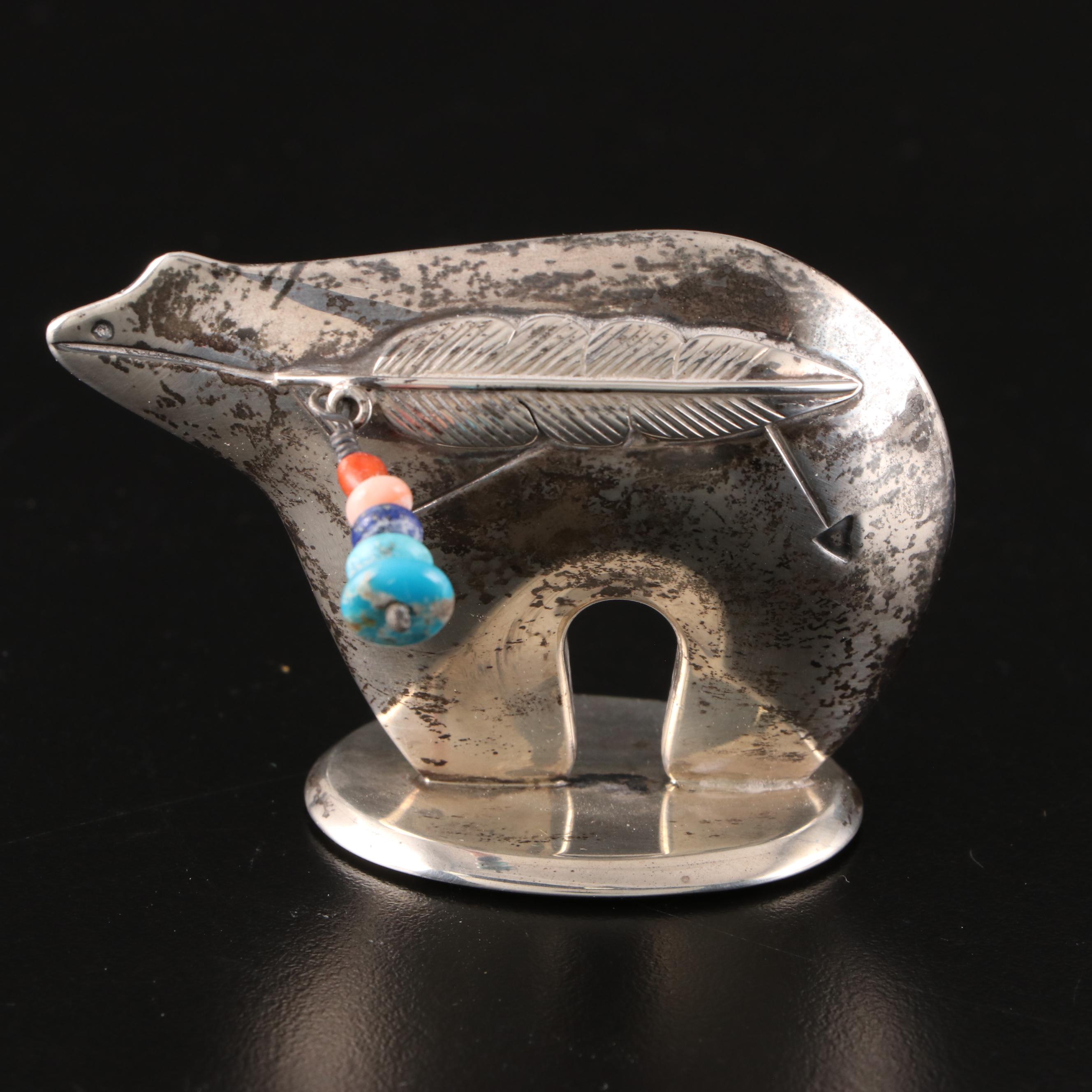 Dorothy Chavez & Yellowhorse Zuni Sterling Bear Fetish, James Carpenter Bears