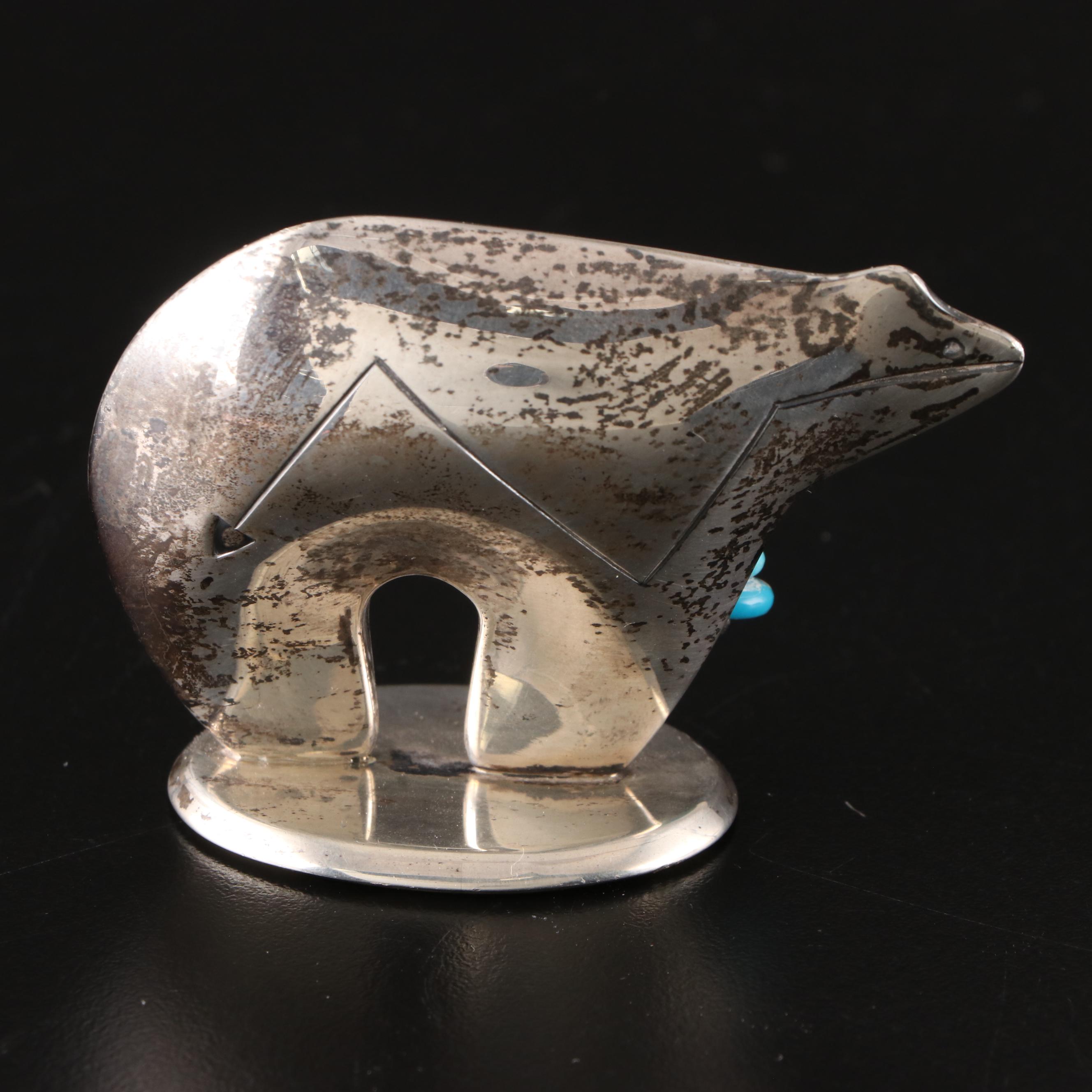 Dorothy Chavez & Yellowhorse Zuni Sterling Bear Fetish, James Carpenter Bears