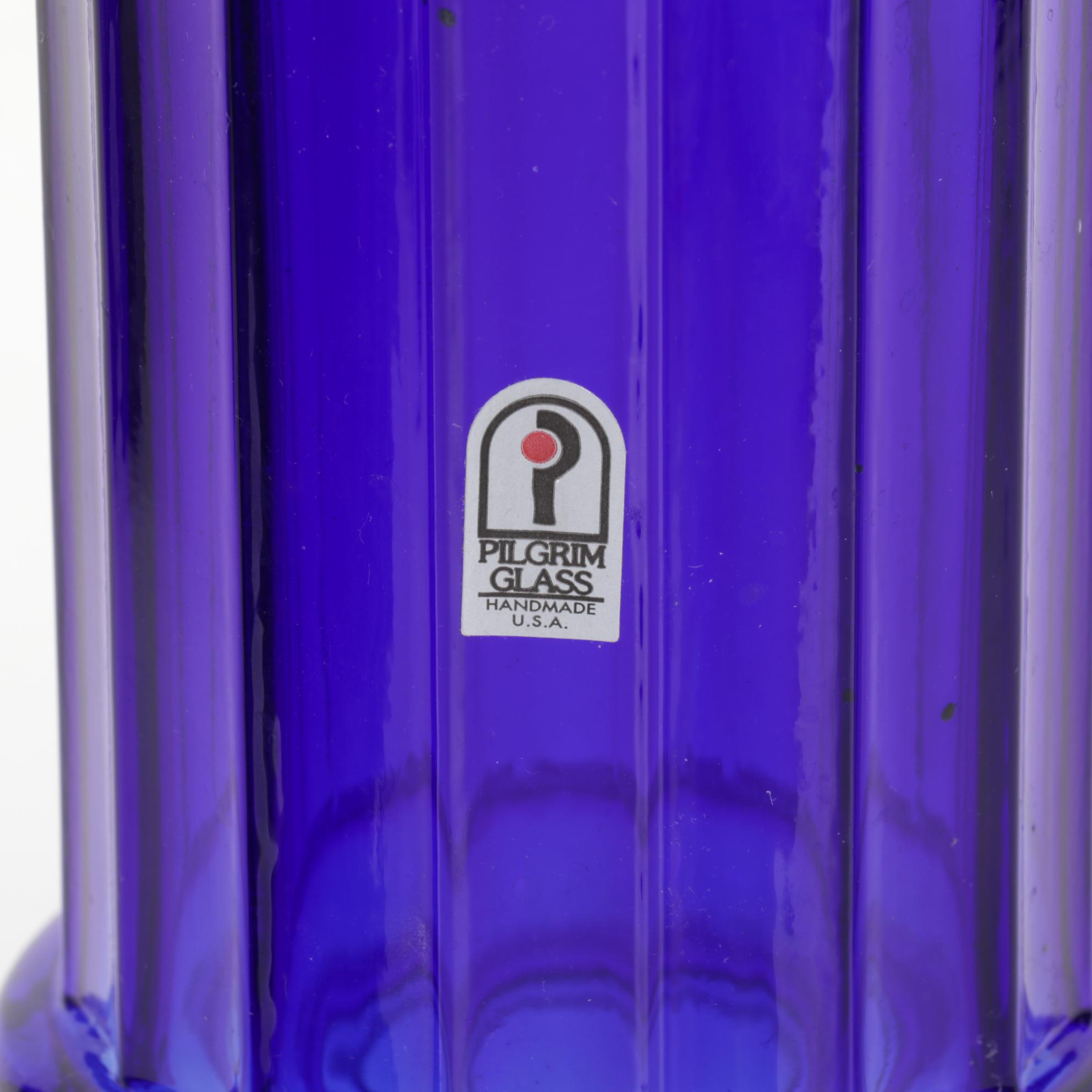 Art Nouveau Style Pulled Feather Vase Pilgrim and Other Glass Tableware