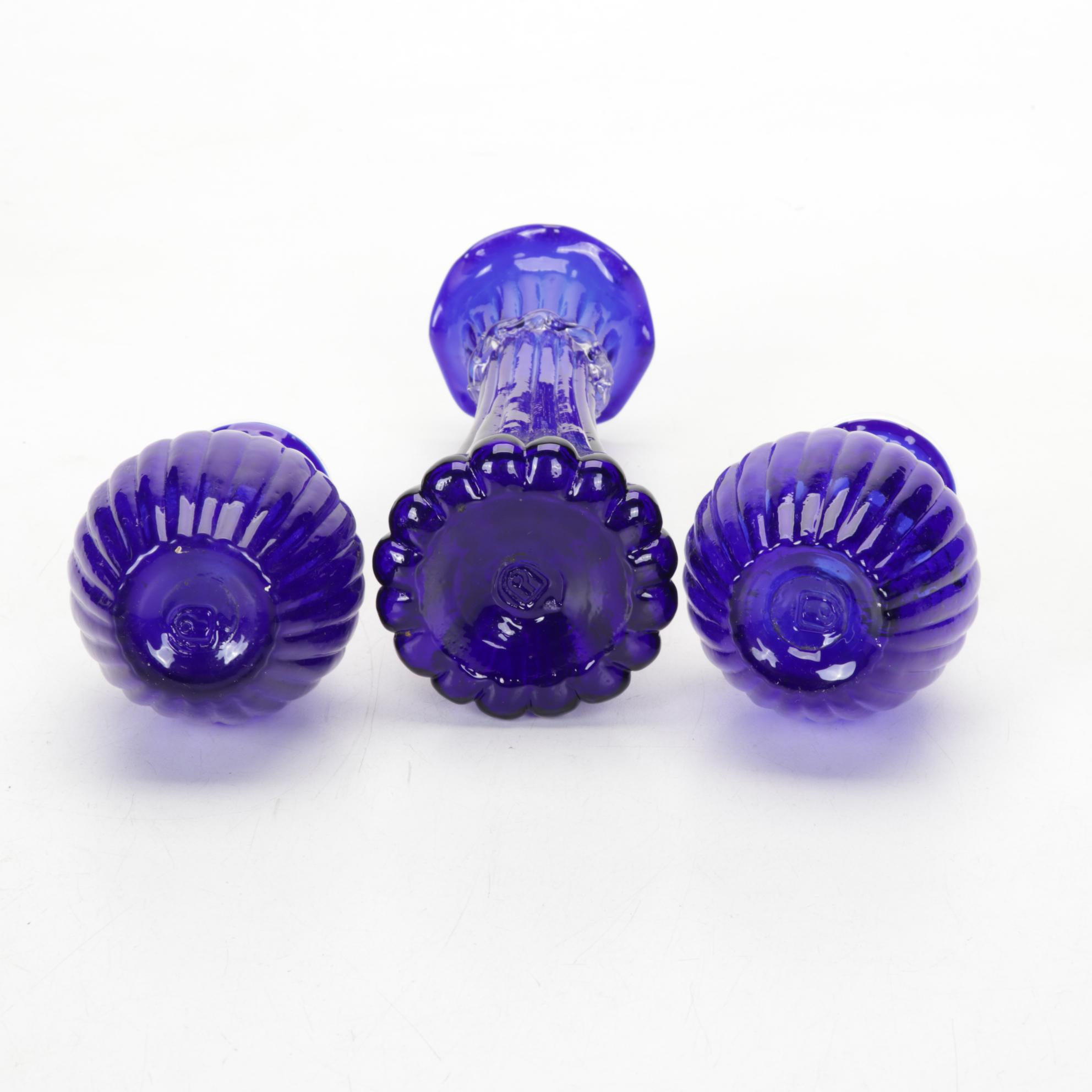 Art Nouveau Style Pulled Feather Vase Pilgrim and Other Glass Tableware