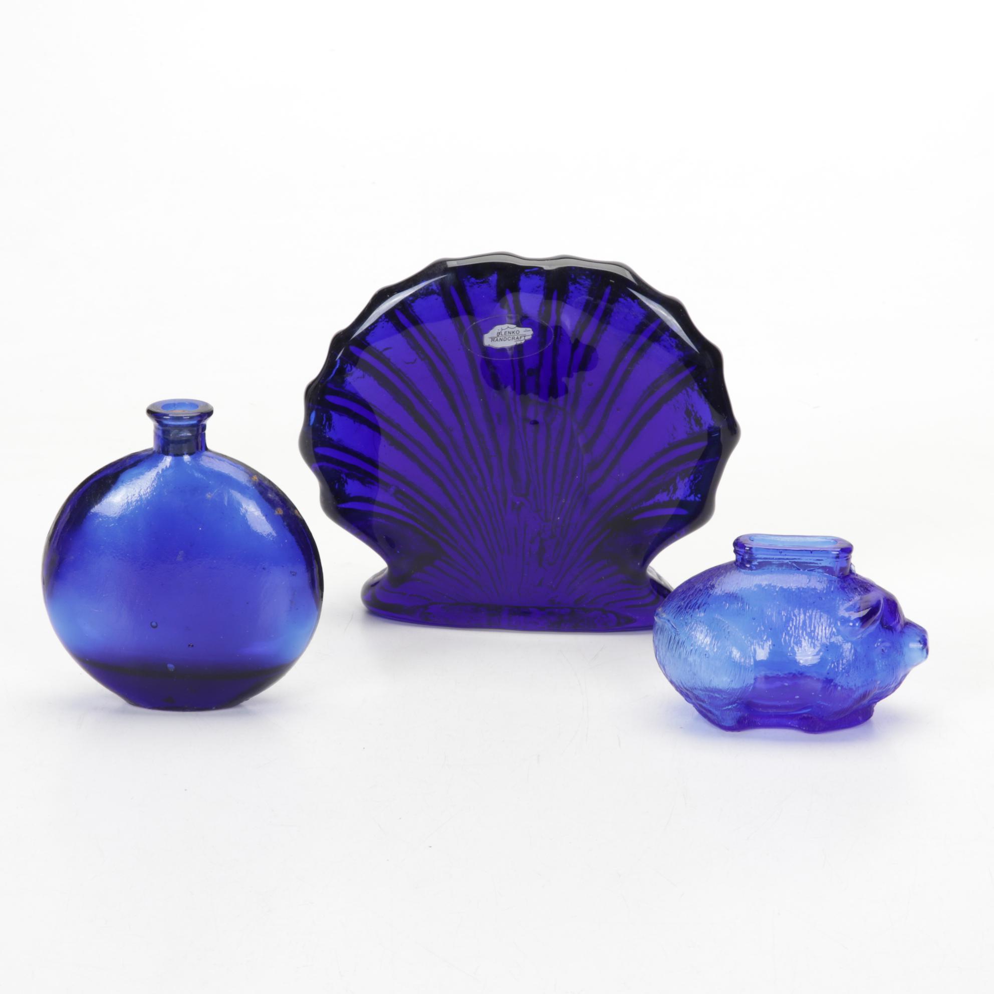 Art Nouveau Style Pulled Feather Vase Pilgrim and Other Glass Tableware