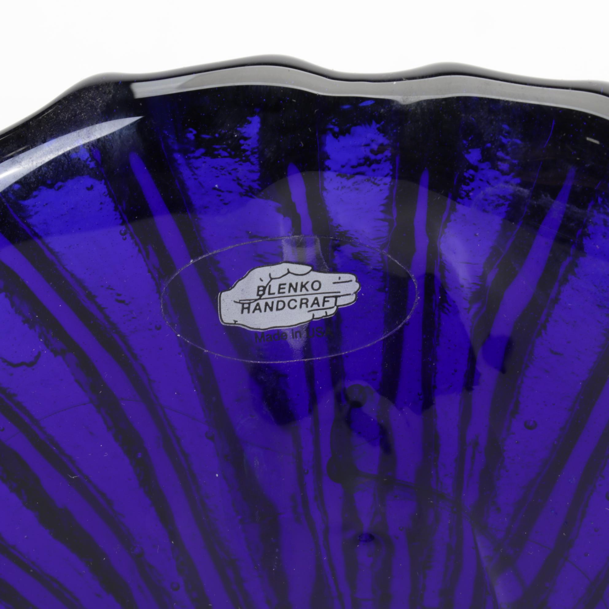 Art Nouveau Style Pulled Feather Vase Pilgrim and Other Glass Tableware