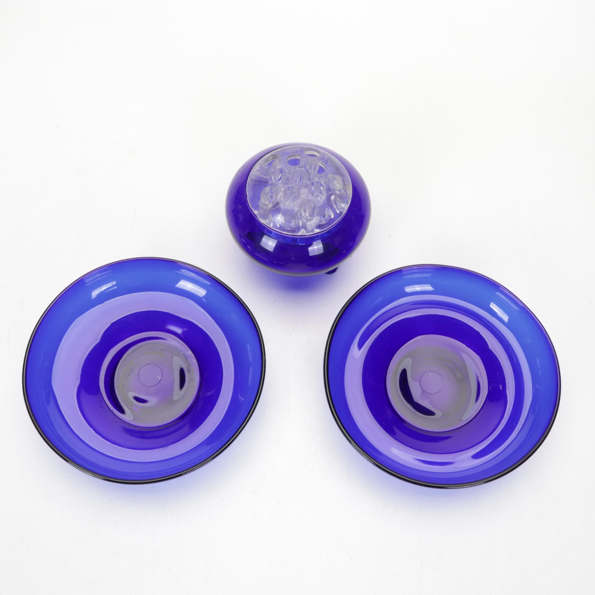 Art Nouveau Style Pulled Feather Vase Pilgrim and Other Glass Tableware