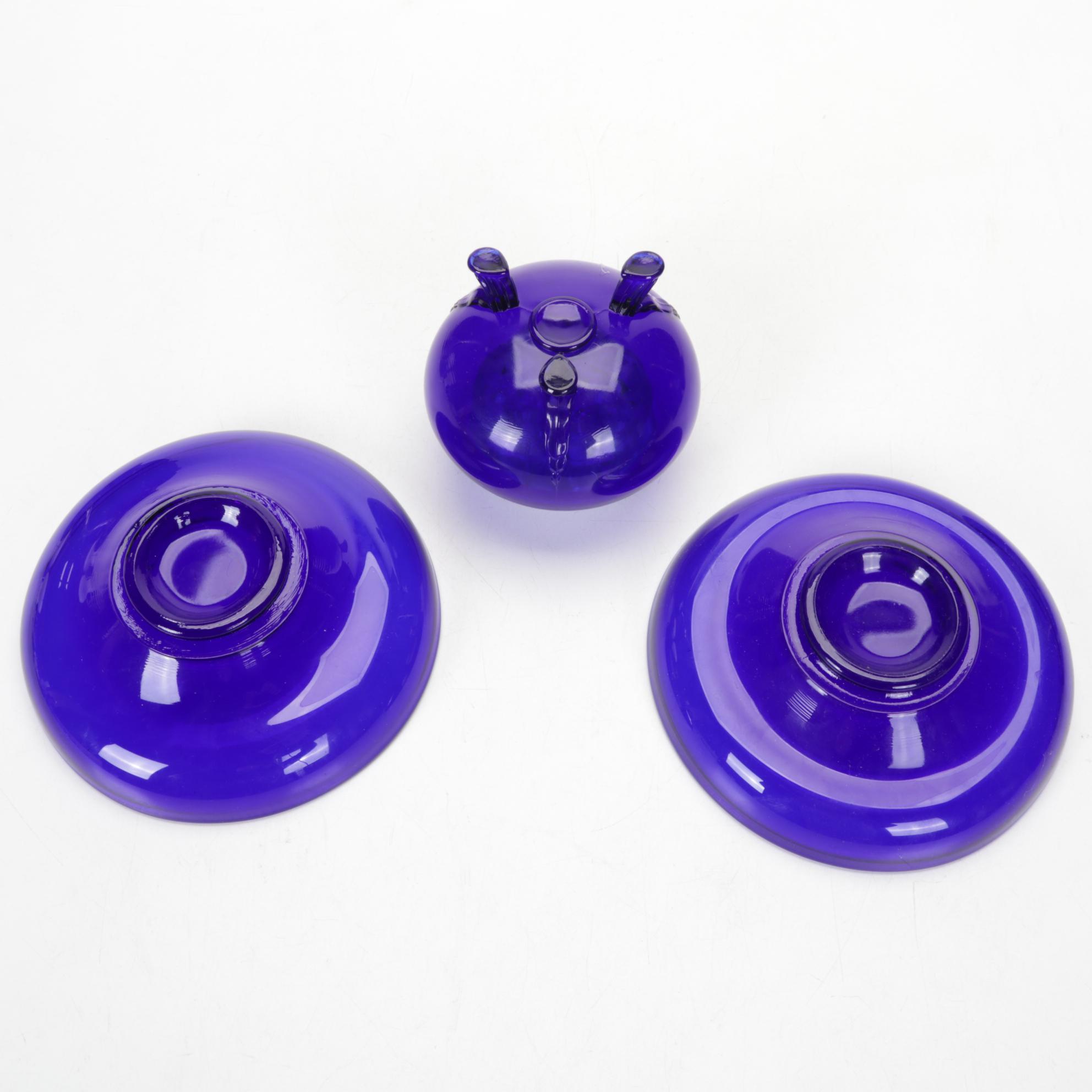 Art Nouveau Style Pulled Feather Vase Pilgrim and Other Glass Tableware