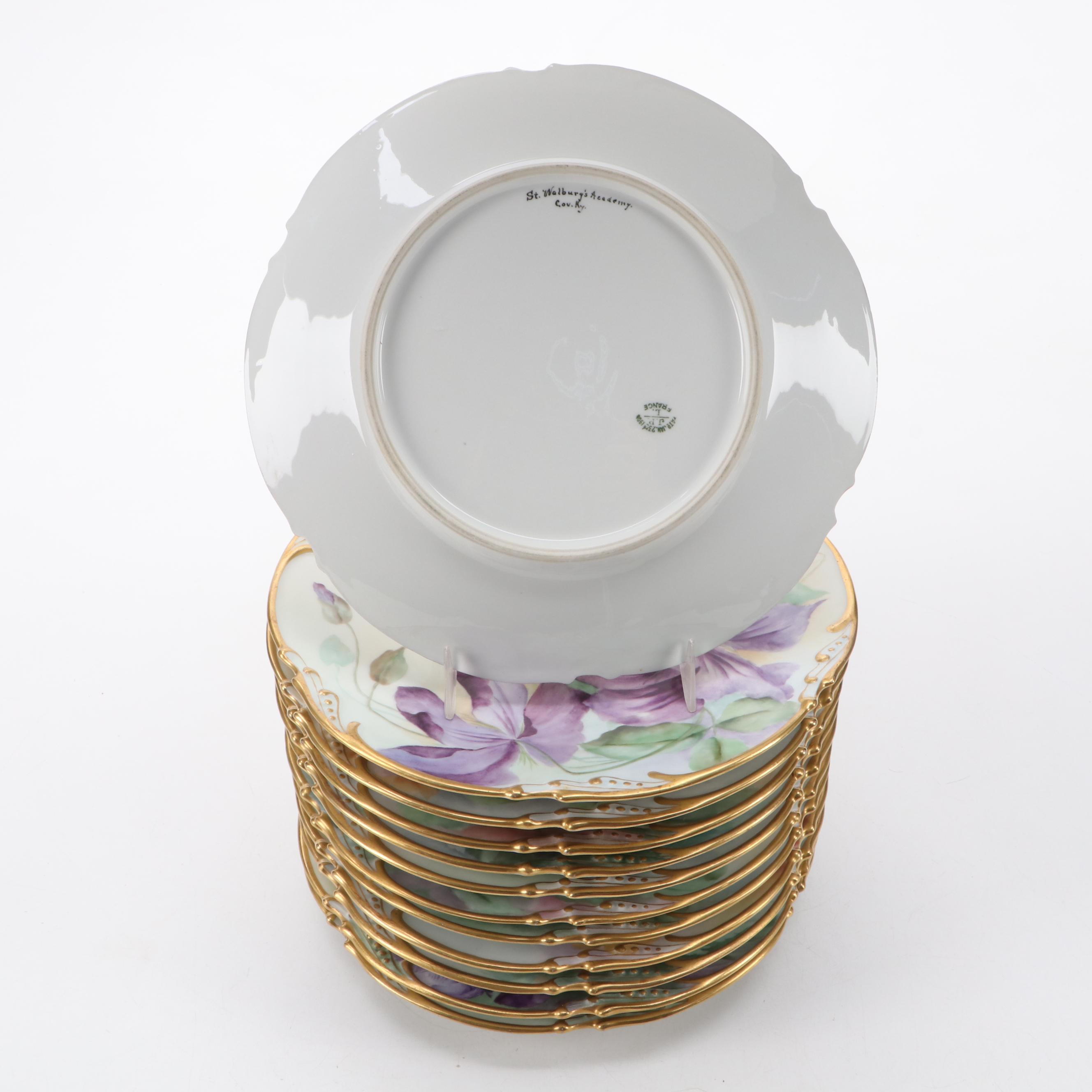 Jean Pouyat Limoges, Paul Muller for St. Walburg Academy Porcelain Tableware