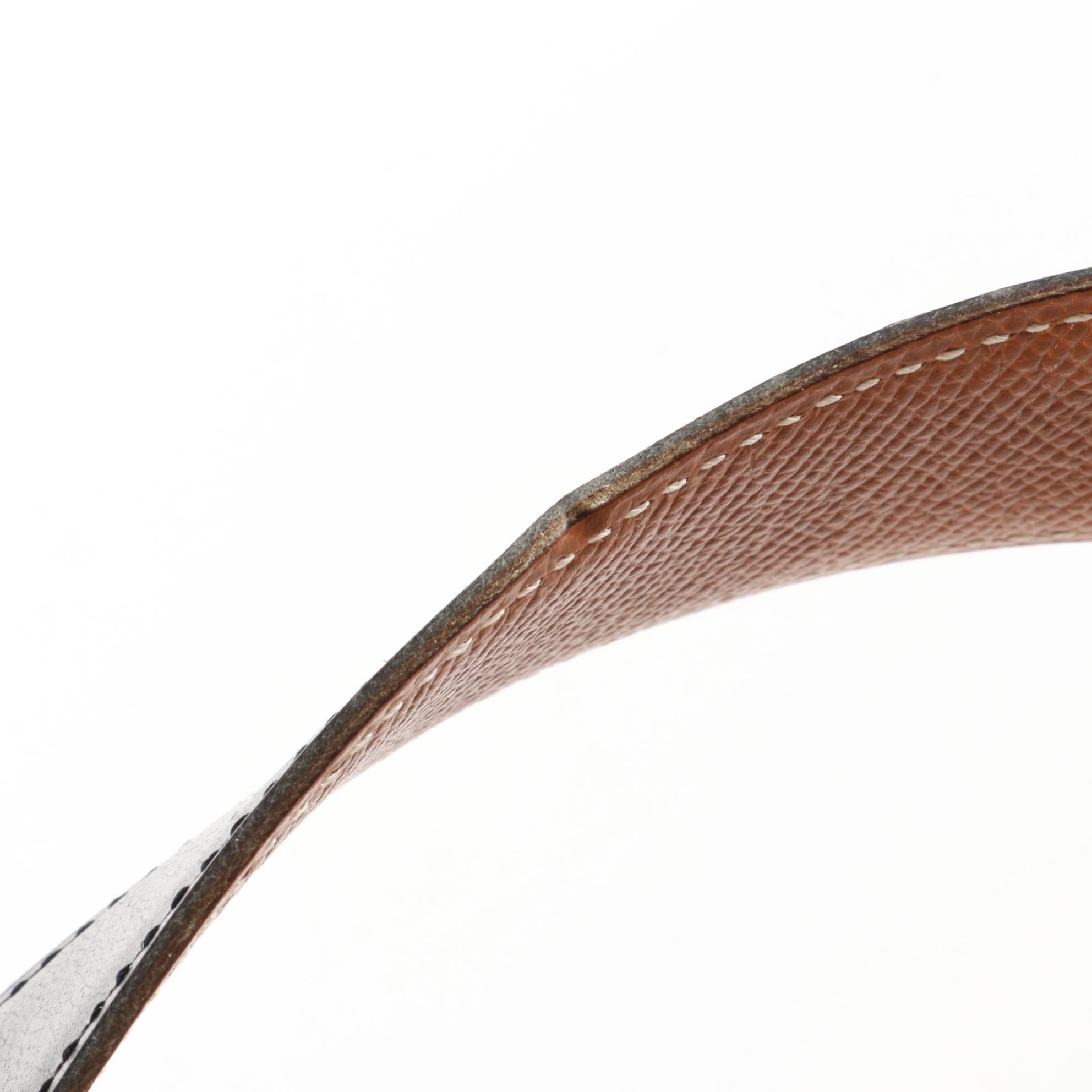 Hermès Reversible H Belt in Black Box Calf and Gold Courchevel Leather