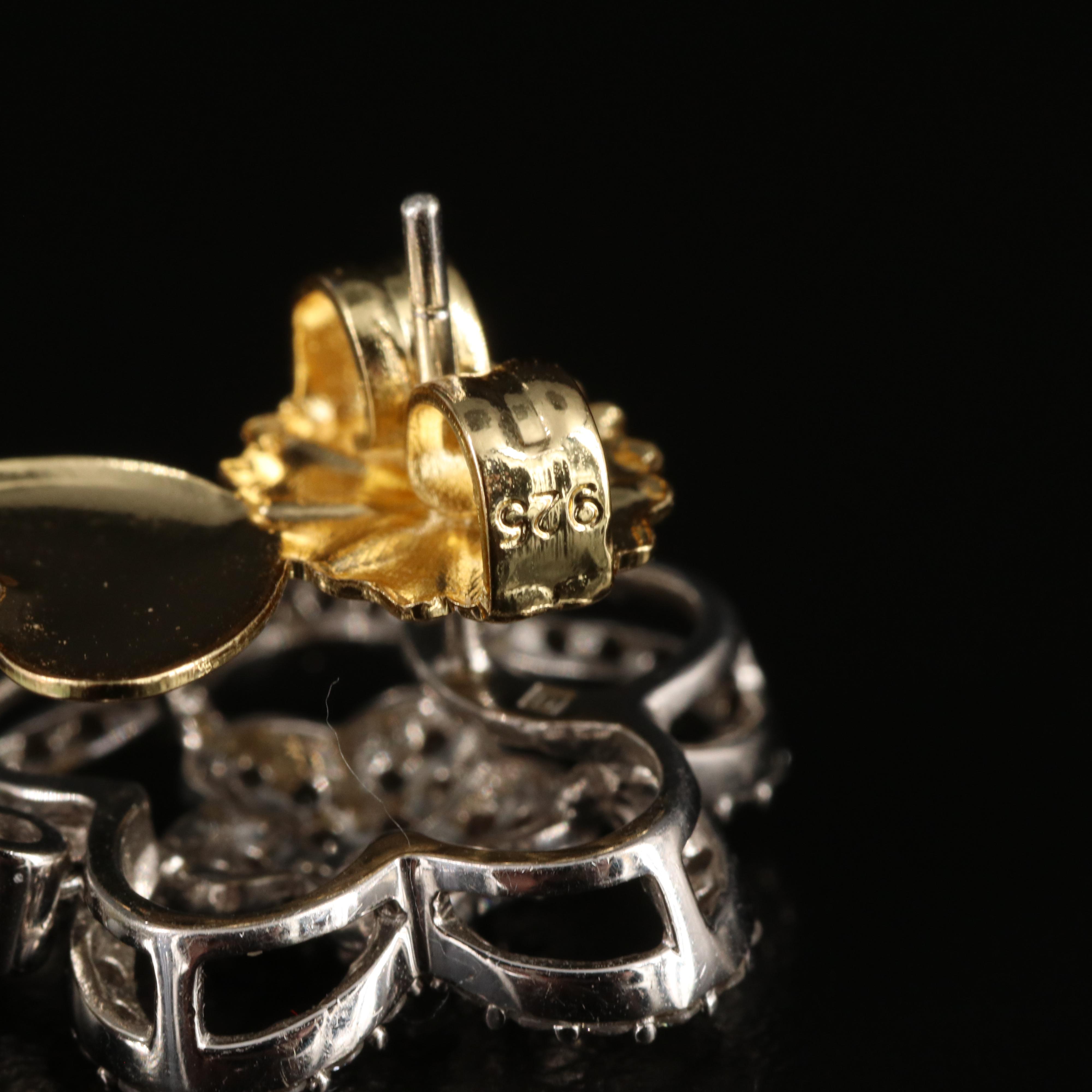 14K Baroque Pearl and 1.00 CTW Diamond Floral Earrings with GIA Report