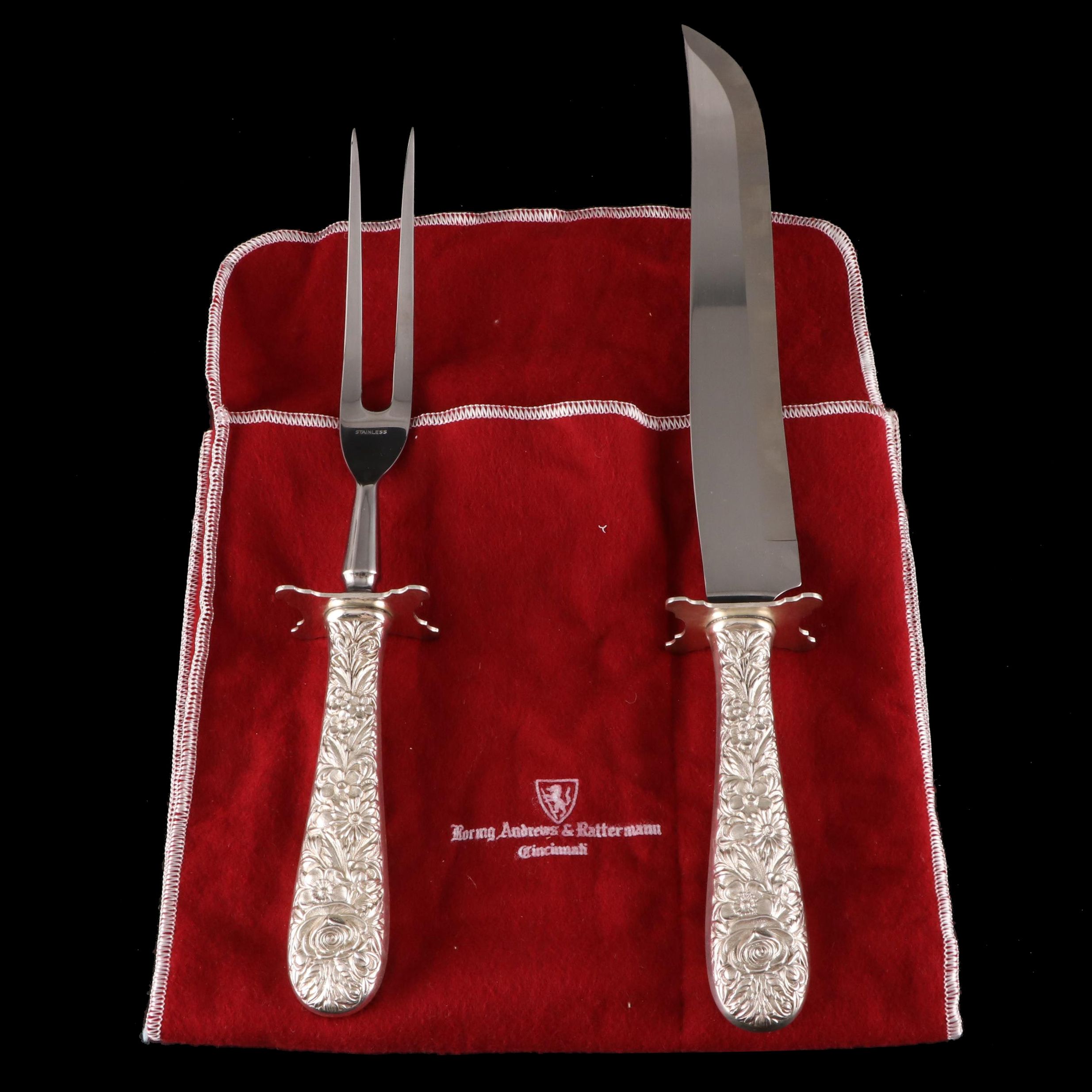 S. Kirk & Son "Repoussé" Sterling Silver Handle Carving Set
