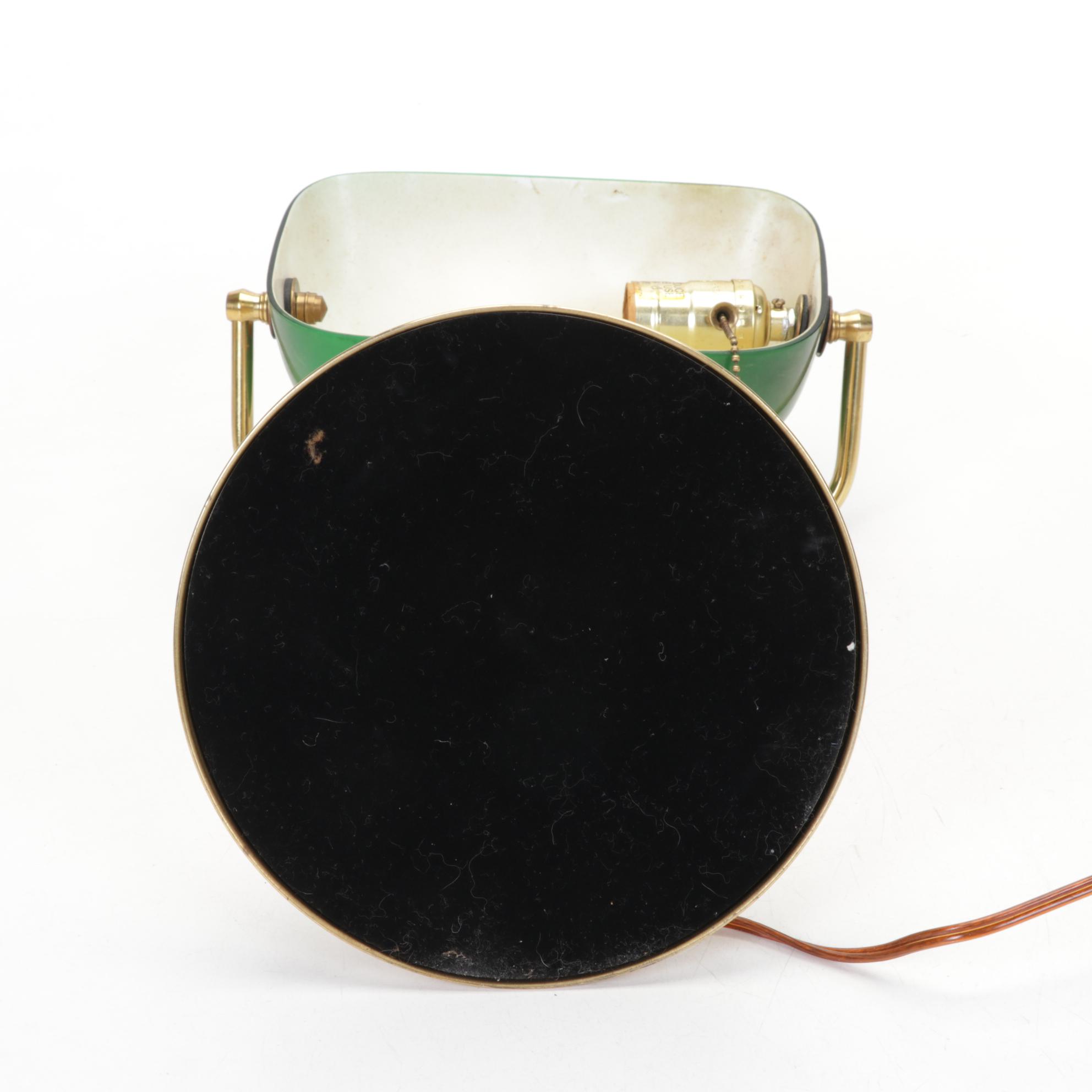 Art Deco Style Bankers Lamp, Roseville Candlestick, Pencil Sharpener and More