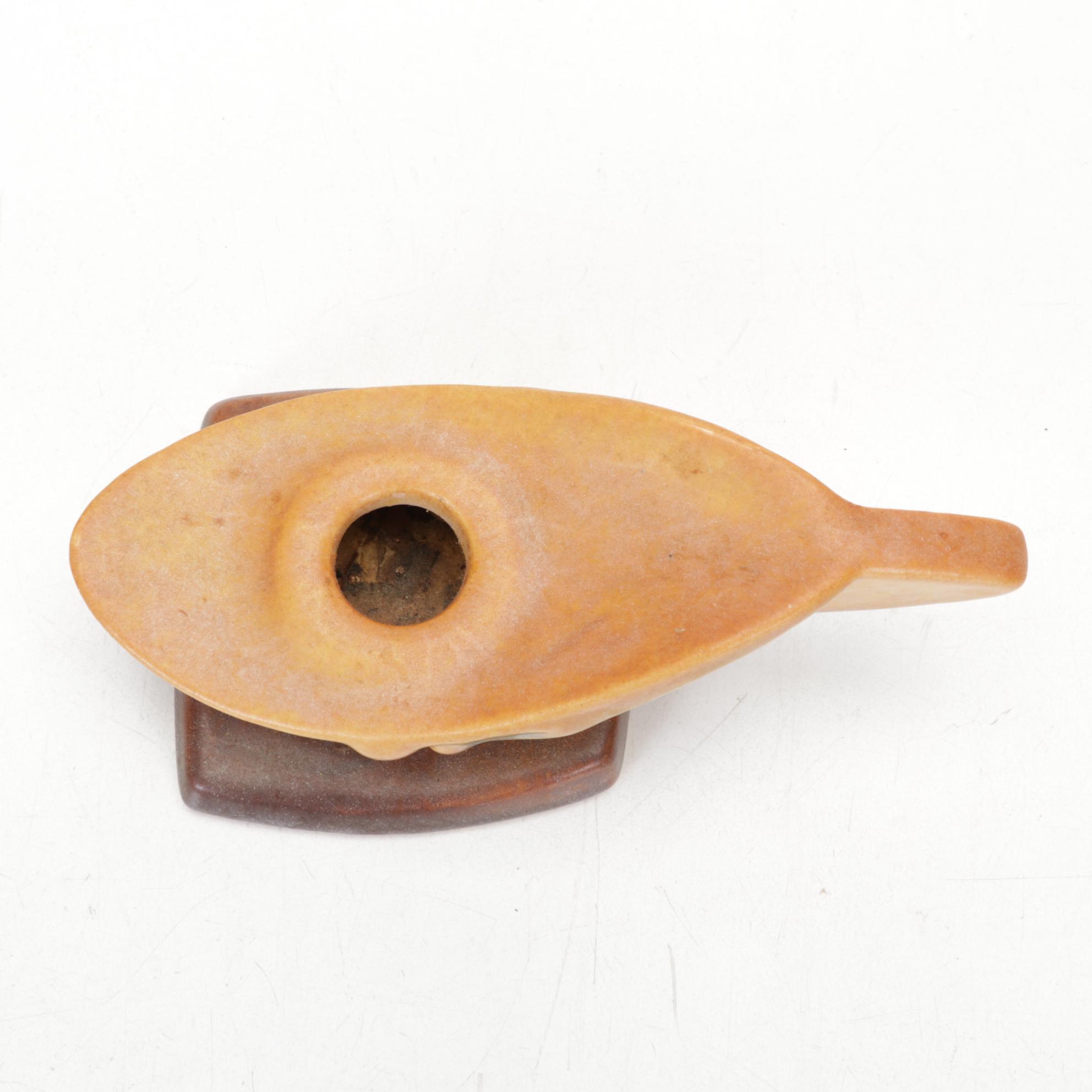 Art Deco Style Bankers Lamp, Roseville Candlestick, Pencil Sharpener and More