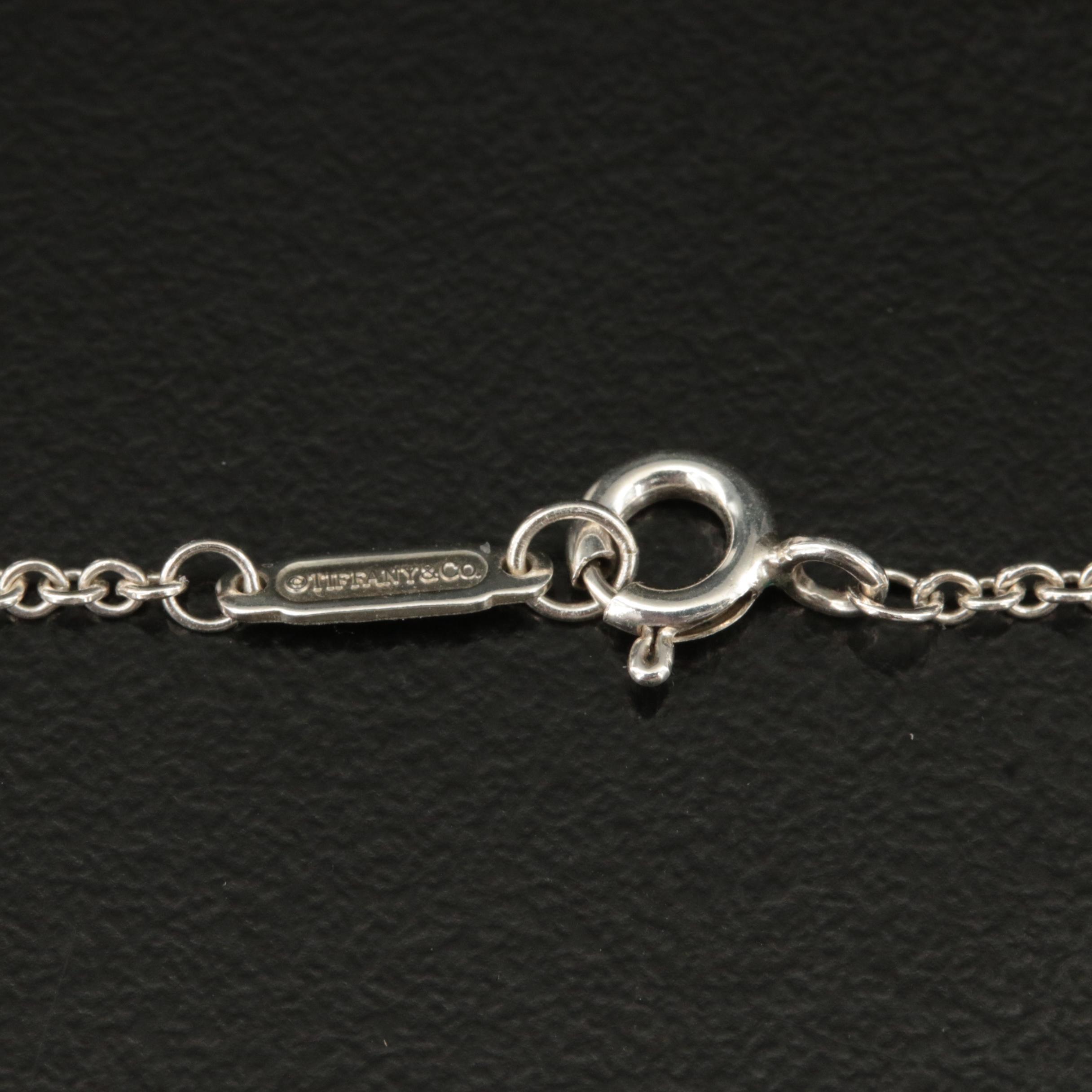 Tiffany & Co. Sterling Sapphire Enchant Heart Key Pendant Necklace