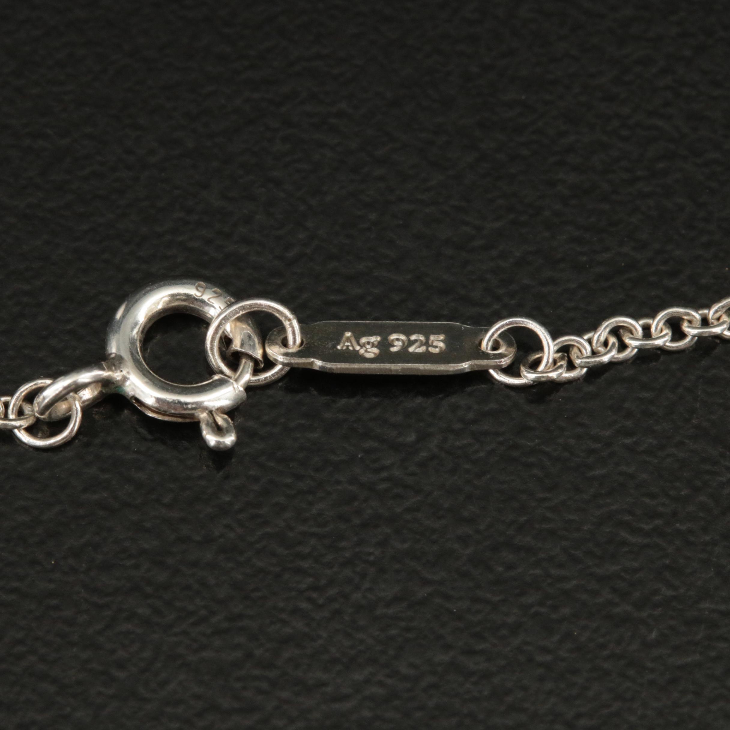 Tiffany & Co. Sterling Sapphire Enchant Heart Key Pendant Necklace