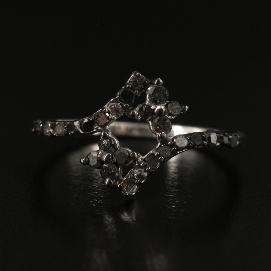 Sterling Diamond Bypass Ring