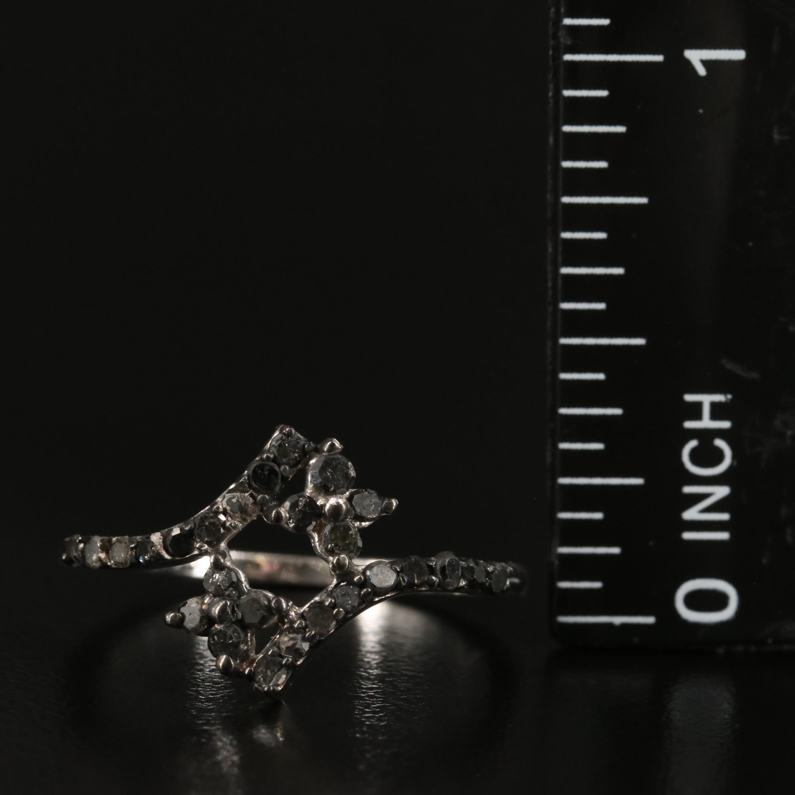 Sterling Diamond Bypass Ring