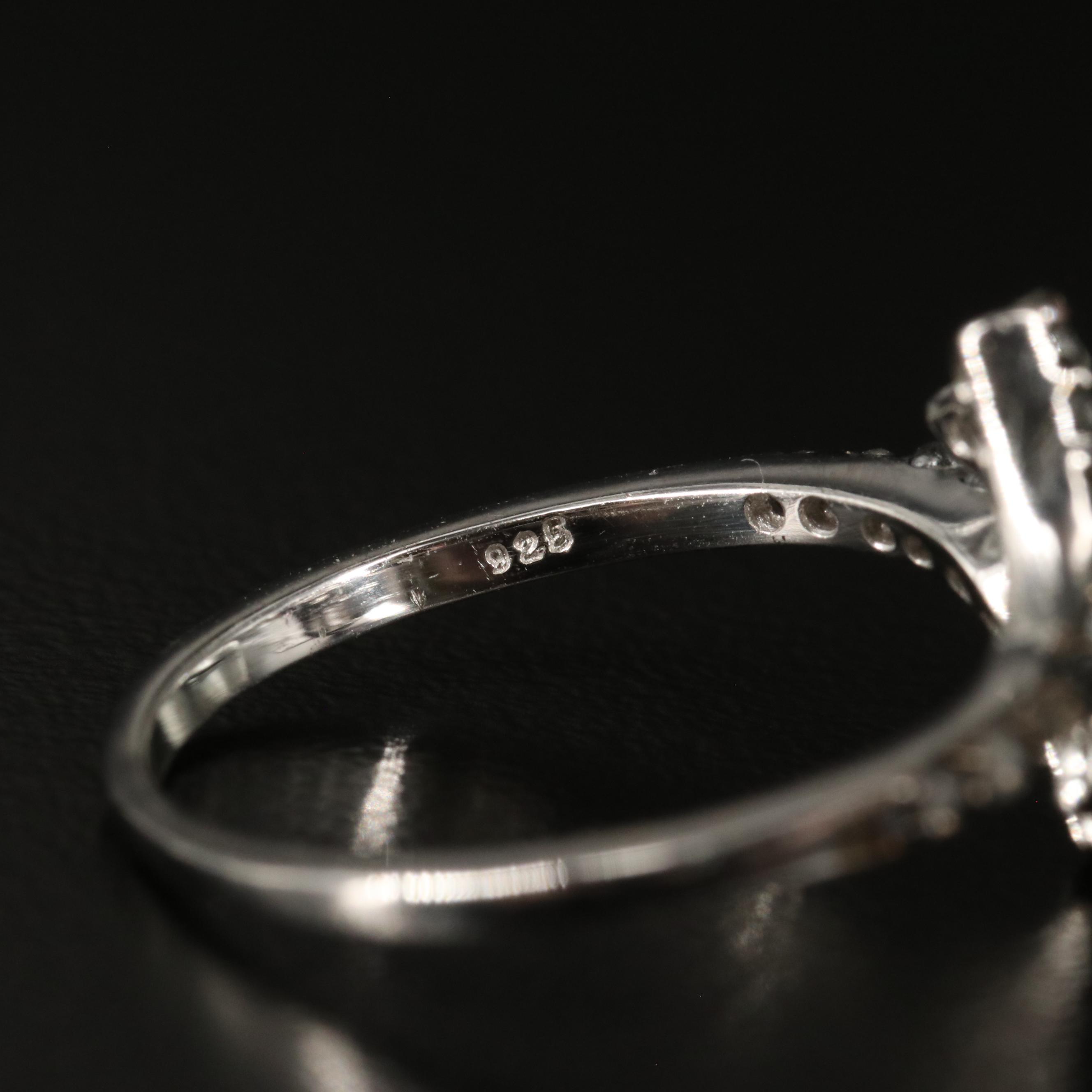 Sterling Diamond Bypass Ring