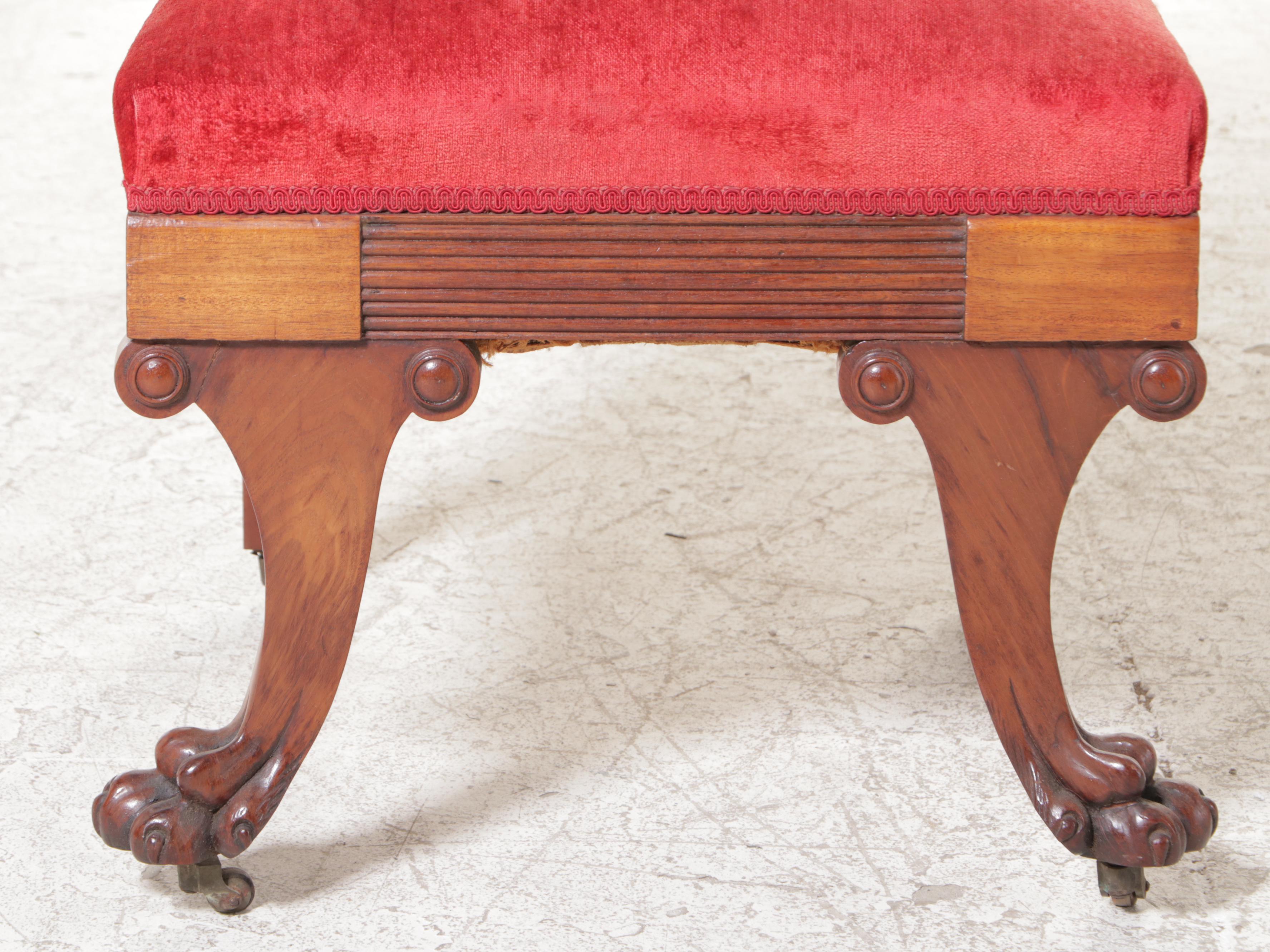 American Late Classical Walnut Parlor Arm and Side Chairs, Mid-19th Century