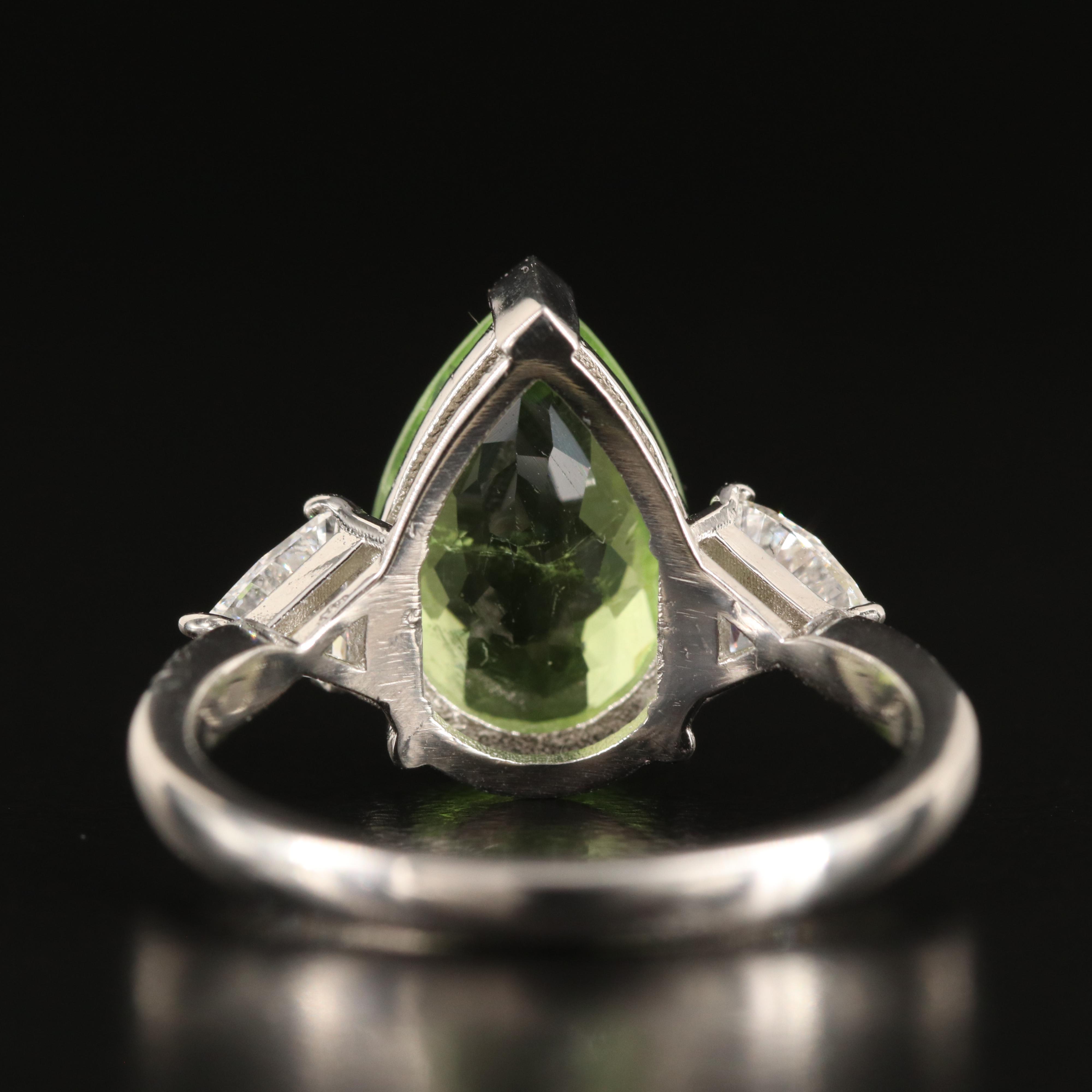 Platinum 3.55 CT Paraiba Tourmaline and Diamond Ring with GIA Report