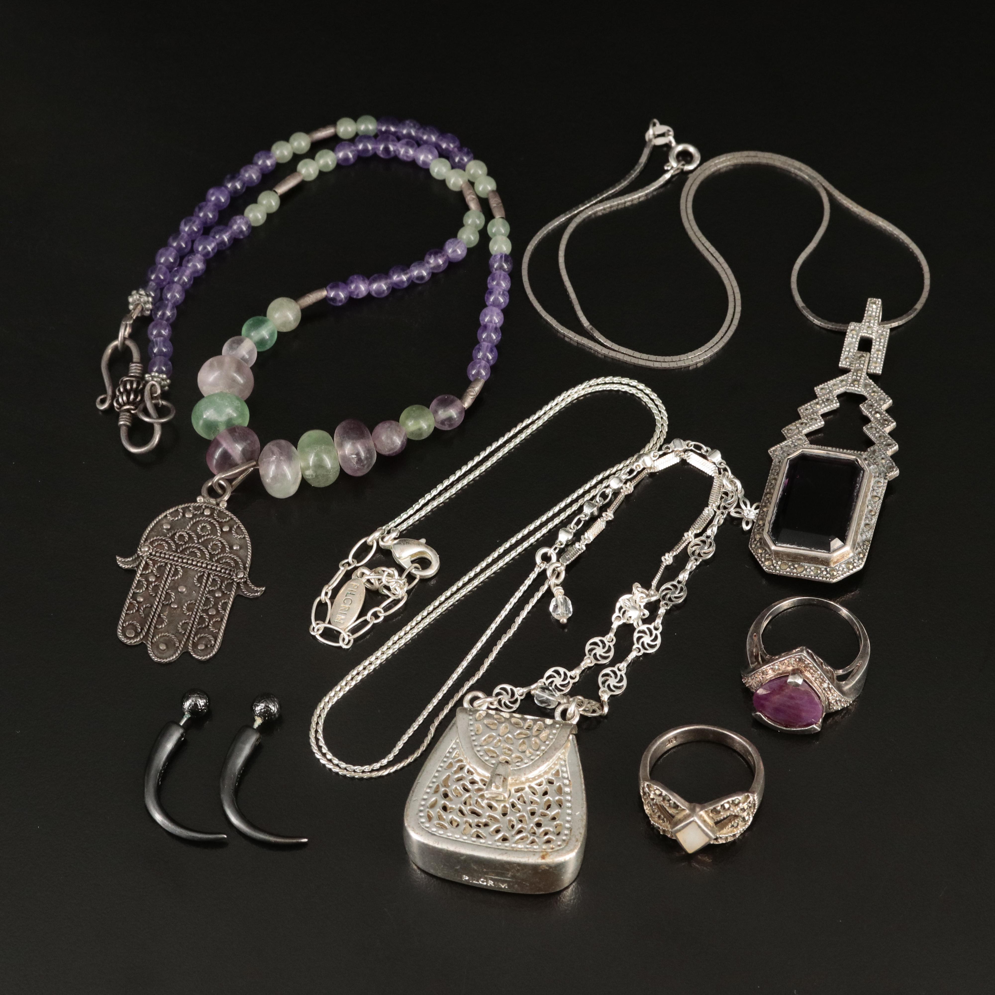 Pilgrim Jewelry and Sterling Hamsa Necklace Featured in Jewelry Collection