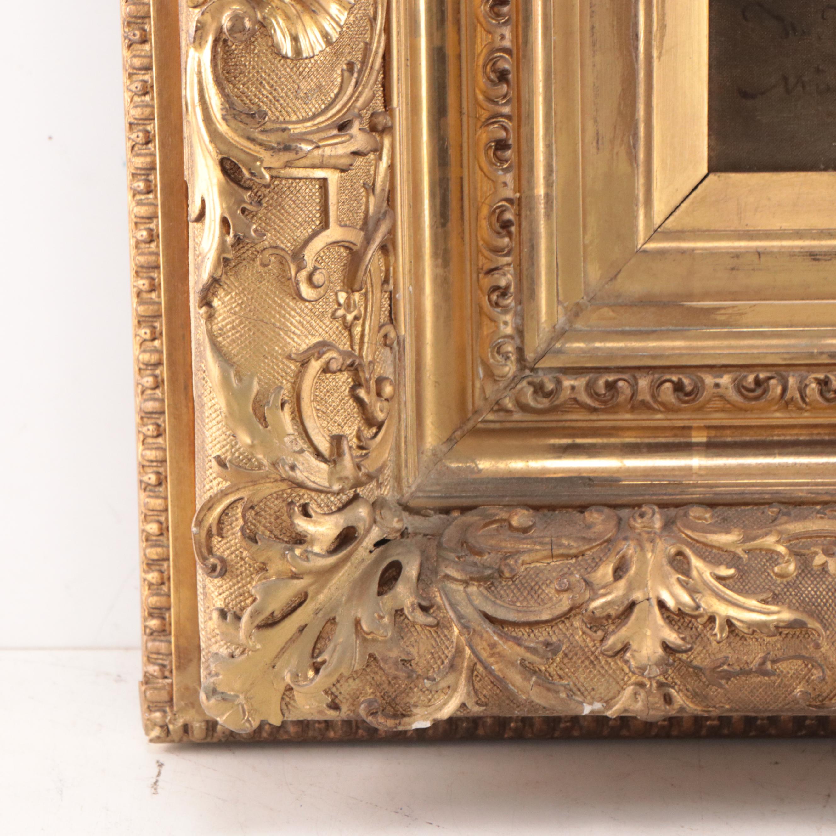 Heinrich Hirt Genre Oil Painting "Die Mittagssuppe"