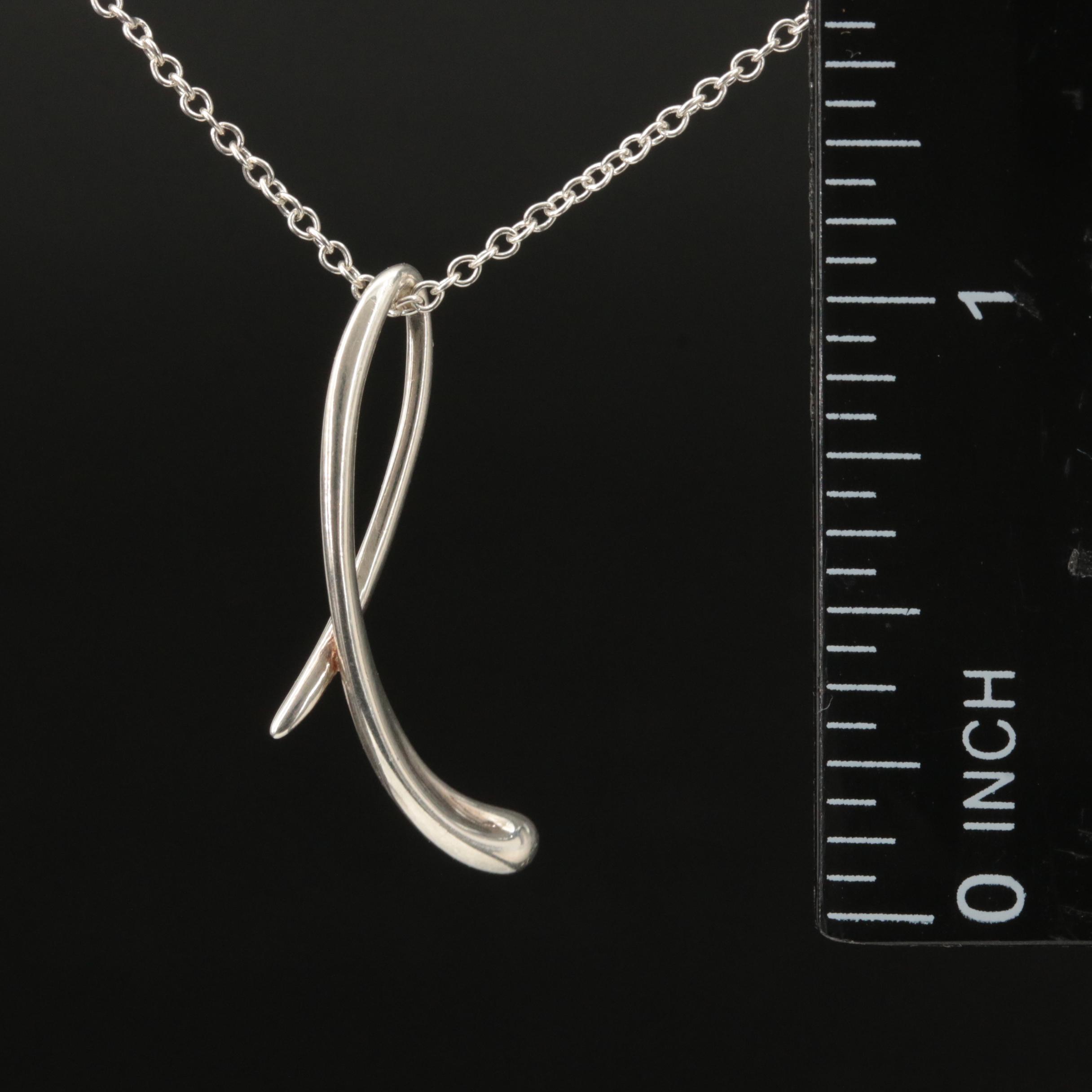 Elsa Peretti for Tiffany & Co. Alphabet Letter "L" Pendant Necklace
