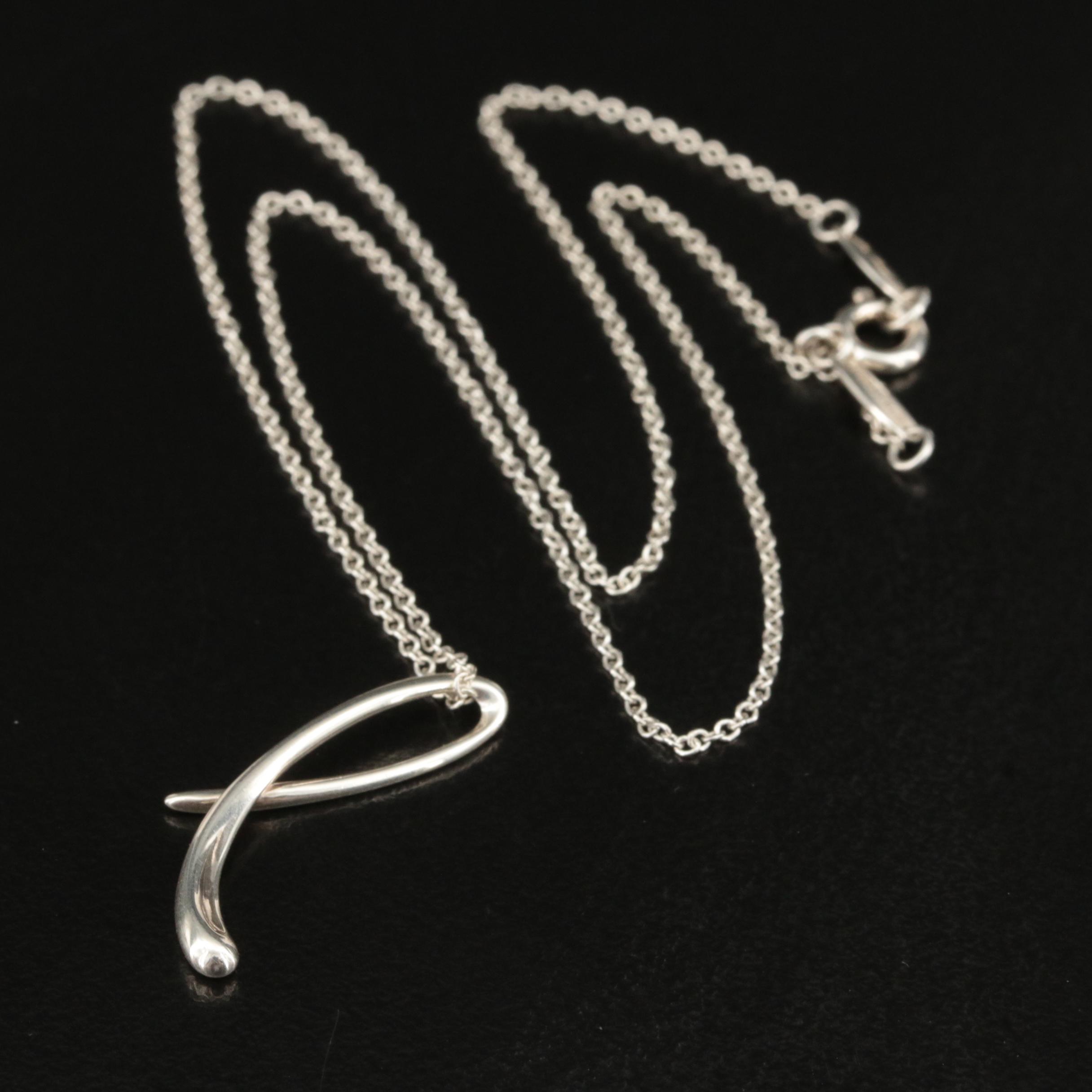 Elsa Peretti for Tiffany & Co. Alphabet Letter "L" Pendant Necklace