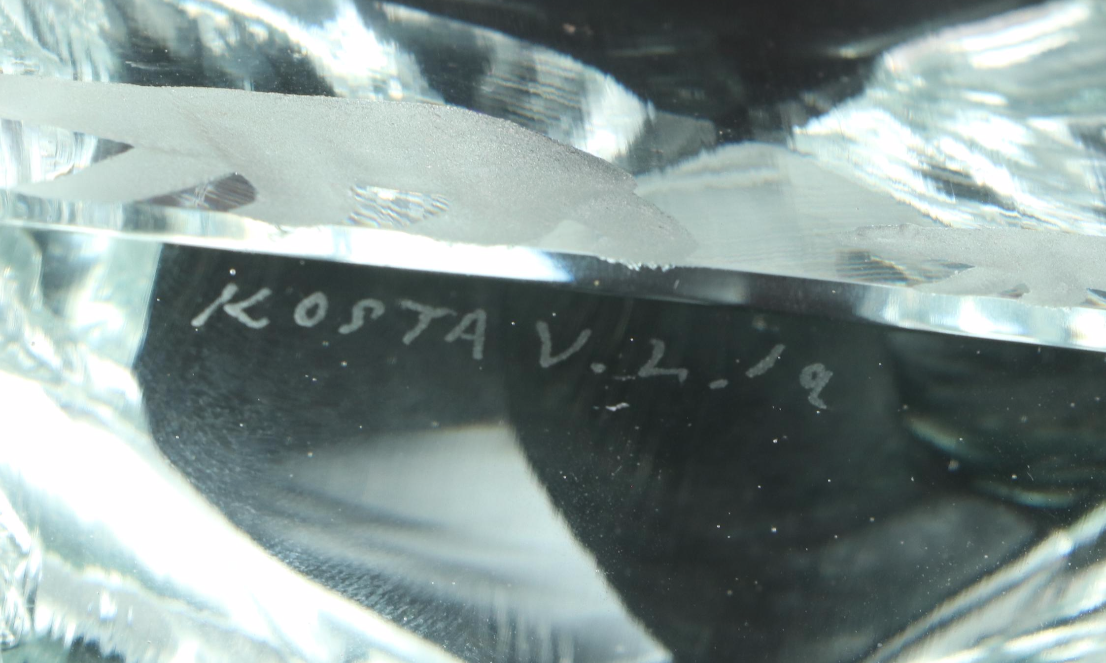 Mats Jonasson for Kosta Art Glass Polar Bear Figurine With Other Figurine