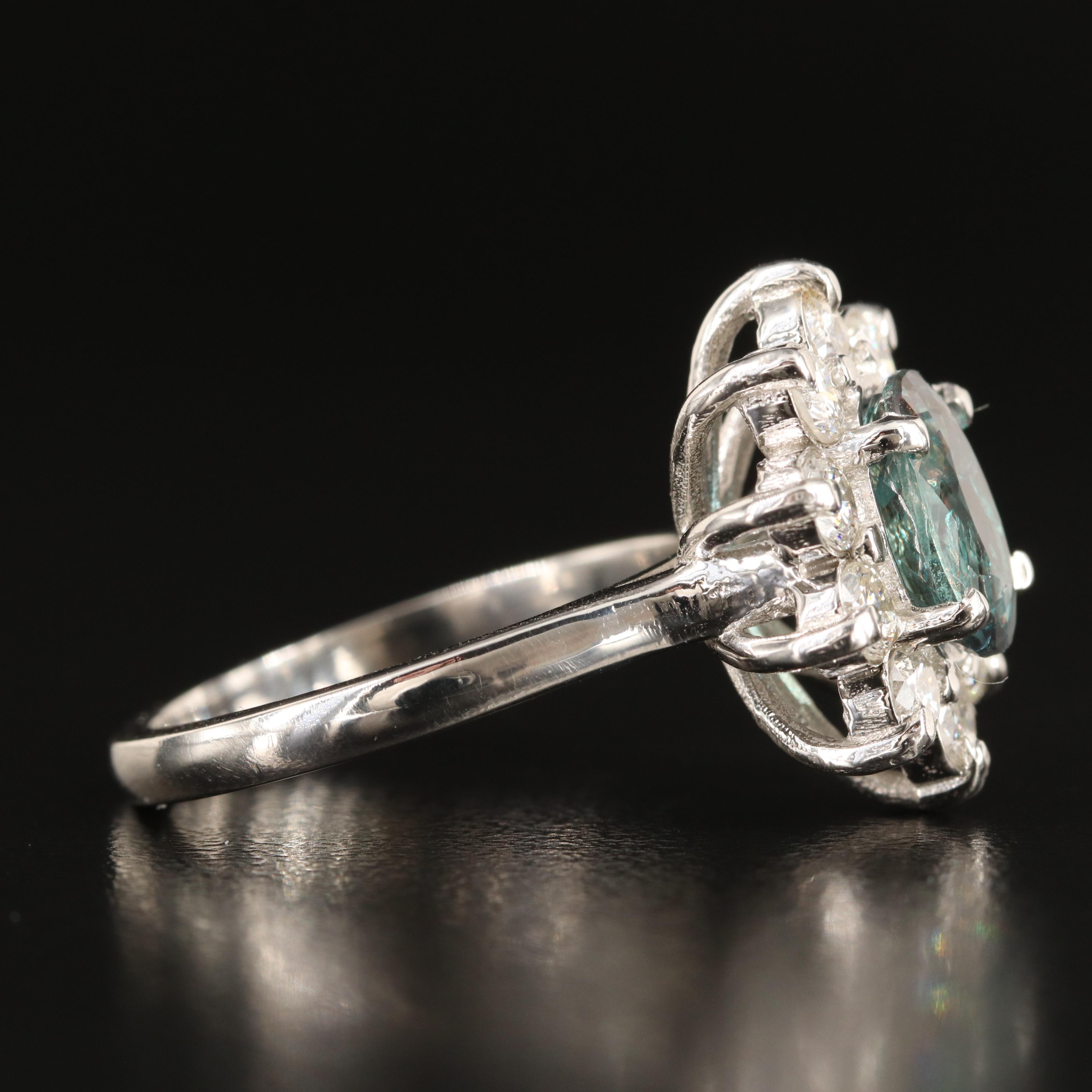 Platinum 1.99 CT Alexandrite and 1.00 CTW Diamond Ring with GIA Report