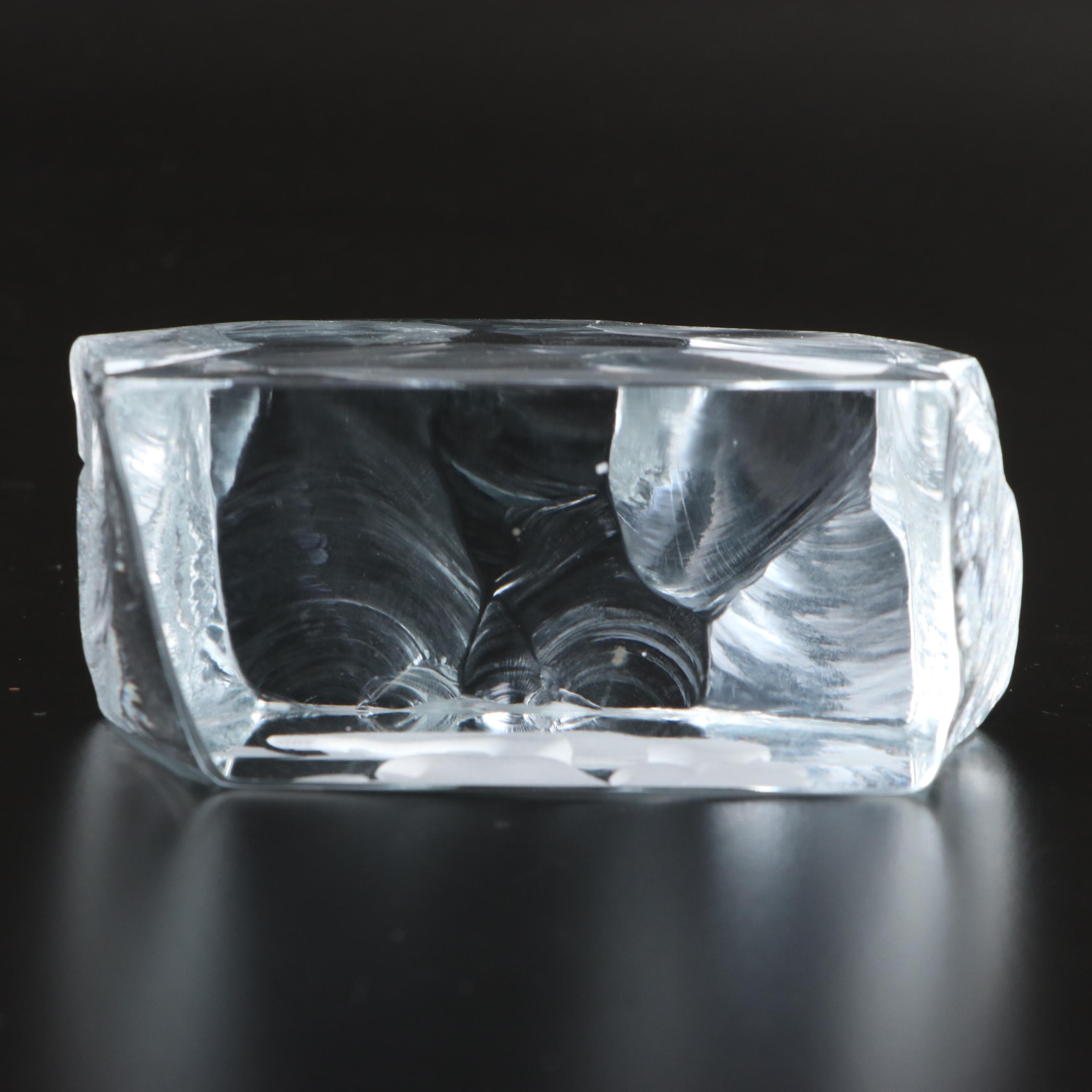 Mats Jonasson for Kosta Art Glass Polar Bear Figurine With Other Figurine