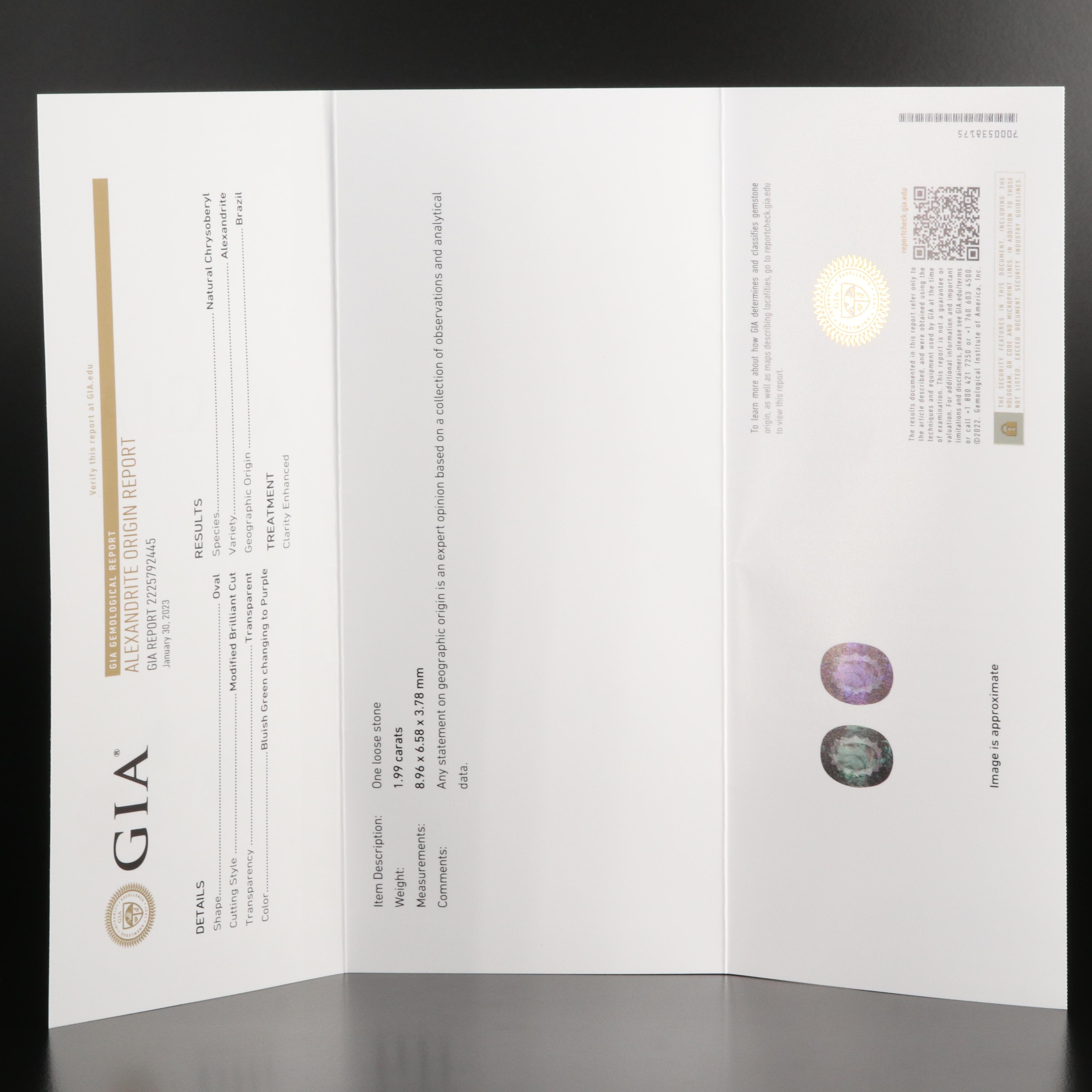 Platinum 1.99 CT Alexandrite and 1.00 CTW Diamond Ring with GIA Report