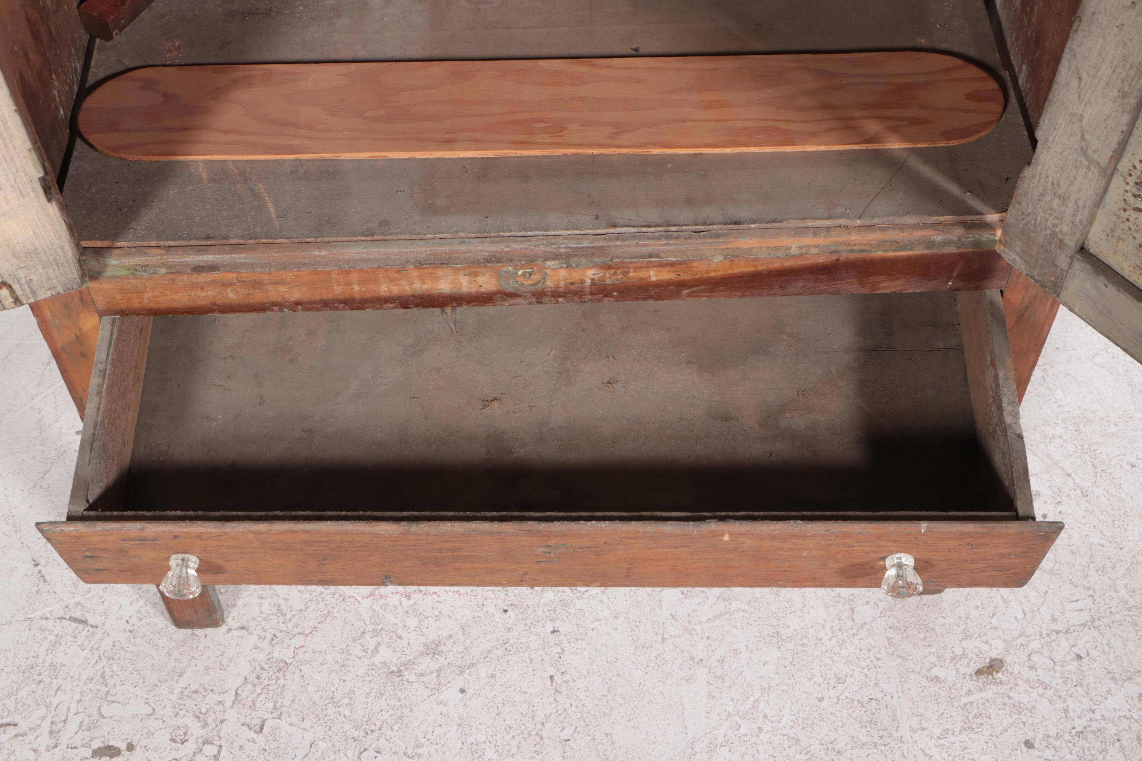 American Primitive Hardwood Four-Tin Pie Safe, 19th Century