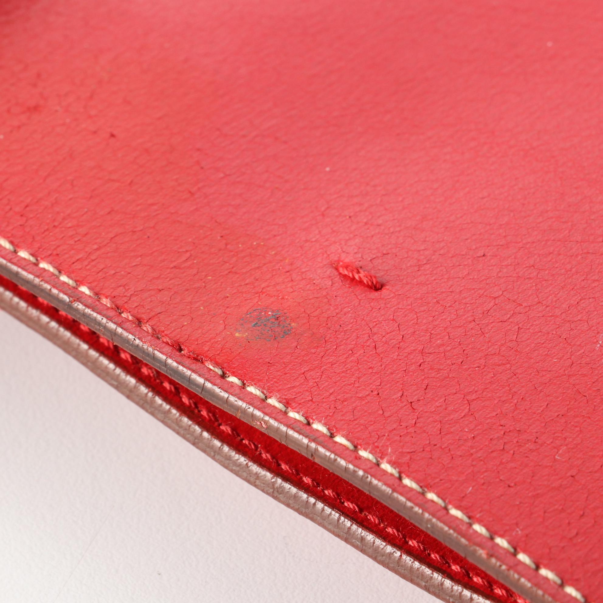 Prada Tote Bag with Pouch in Red Leather