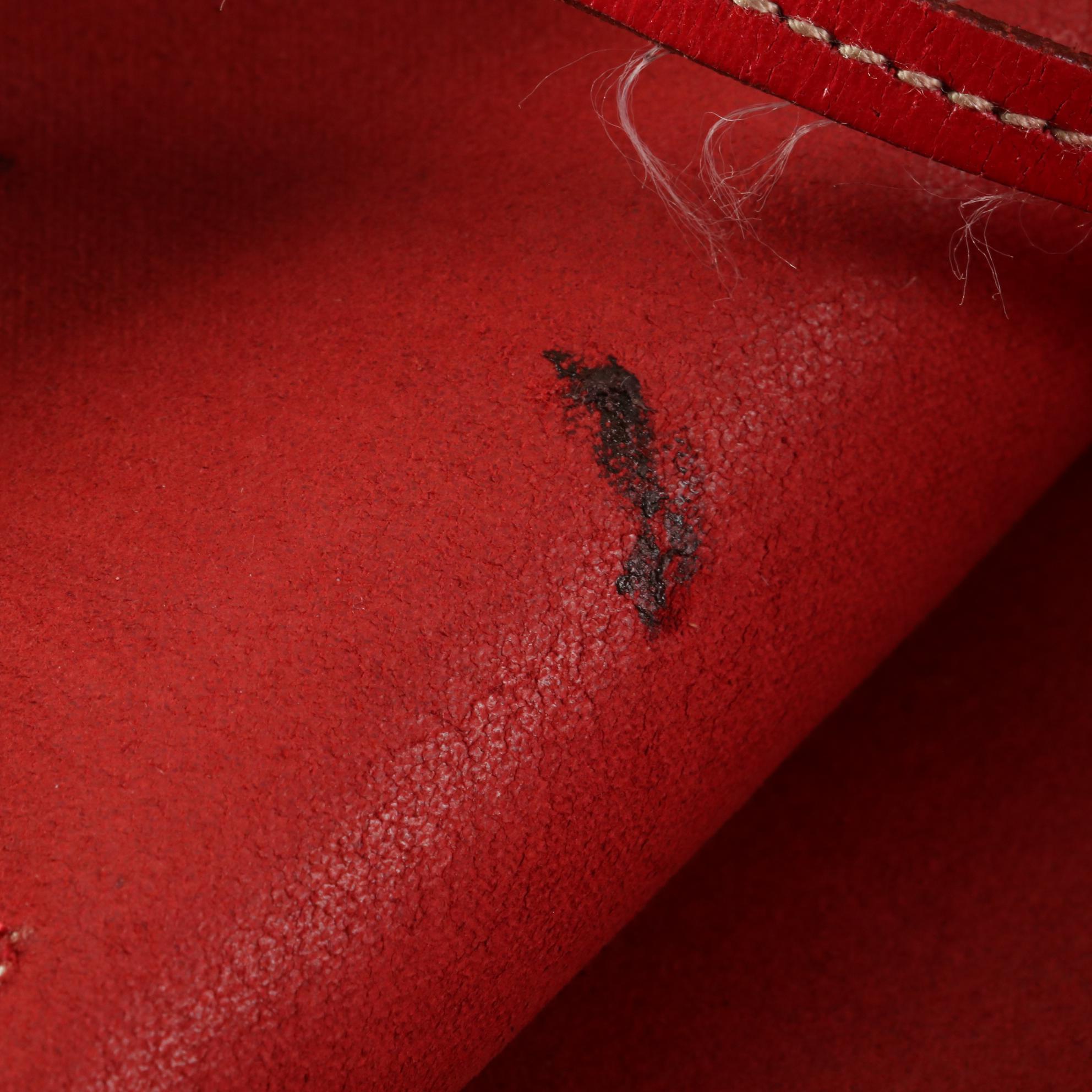 Prada Tote Bag with Pouch in Red Leather