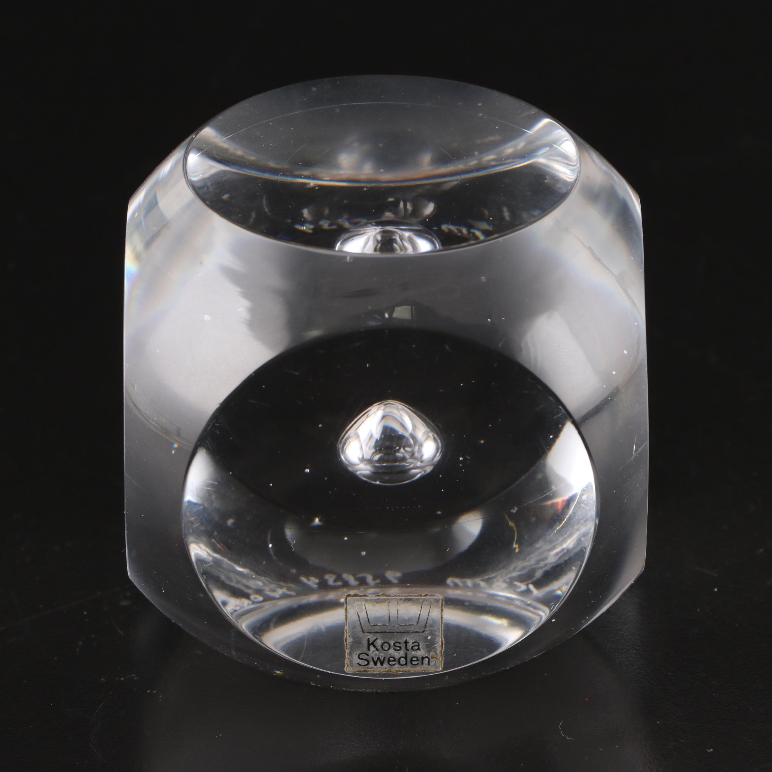 Waterford Crystal Golf Bag Figurine With Kosta and Other Glass Paperweight