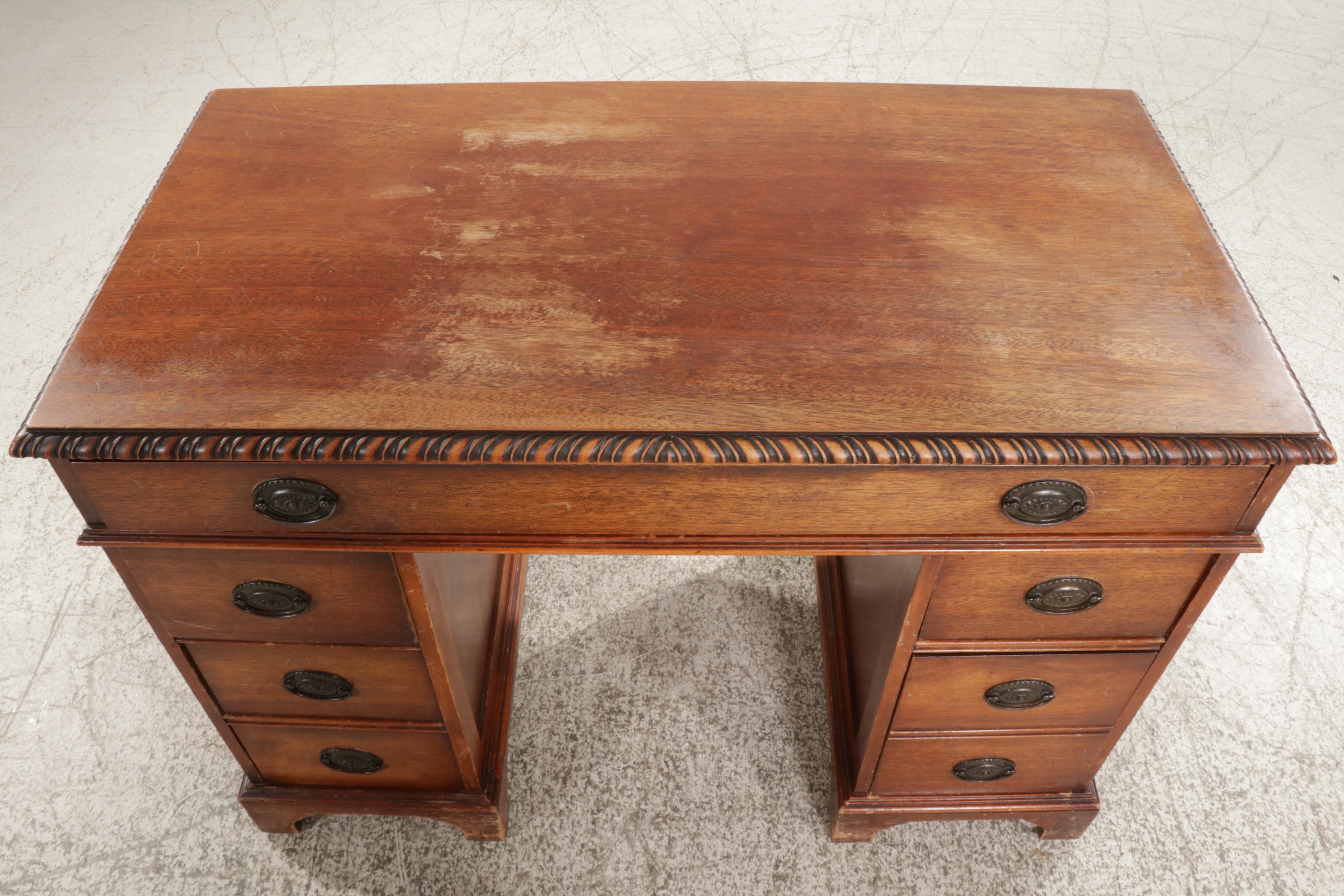 Mahogany Kneehole Desk, Early to Mid 20th Century