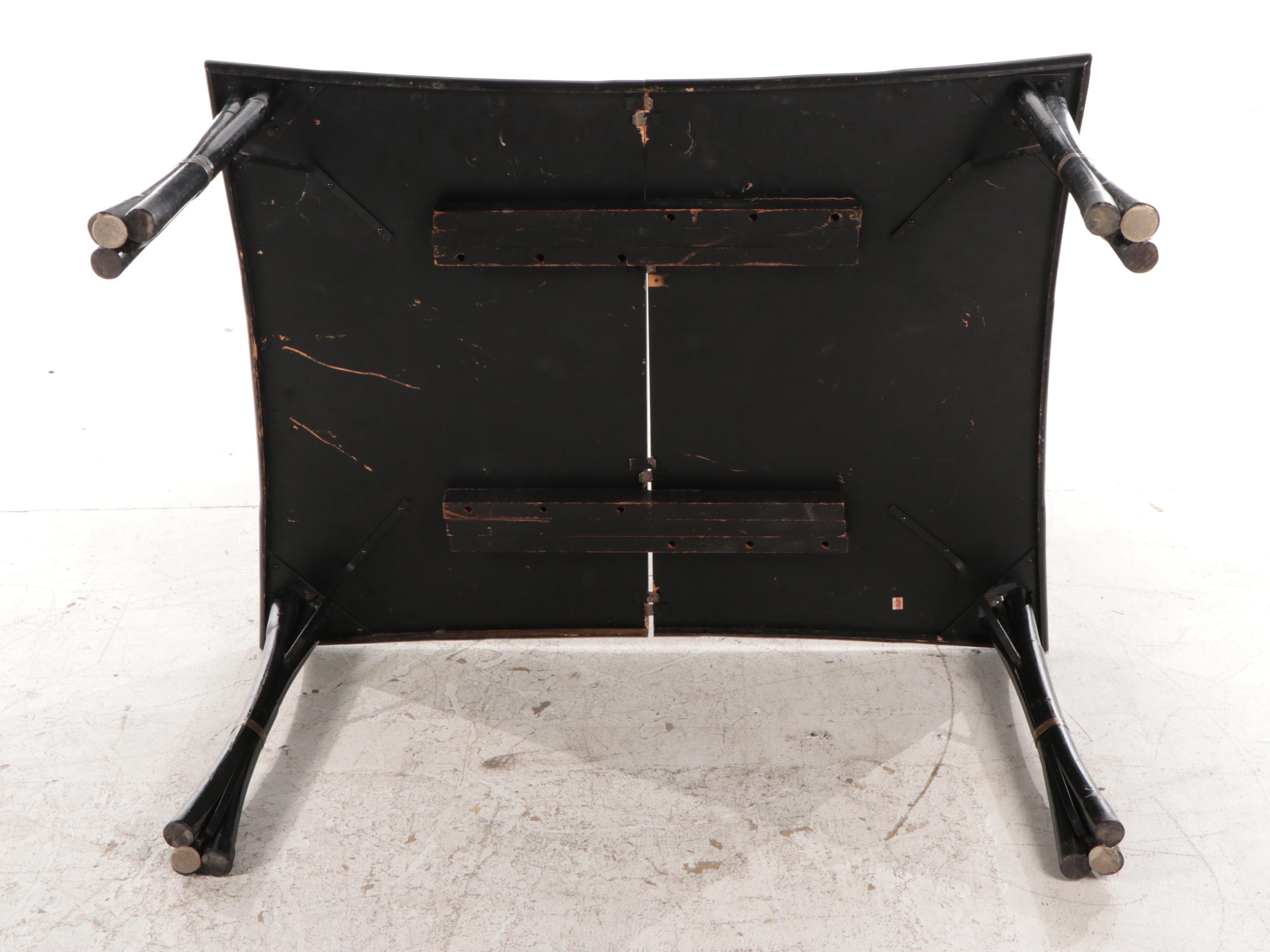 Herbert Ritts Tropitan Painted Bamboo and Vinyl Upholstered Dining Set, 1950s