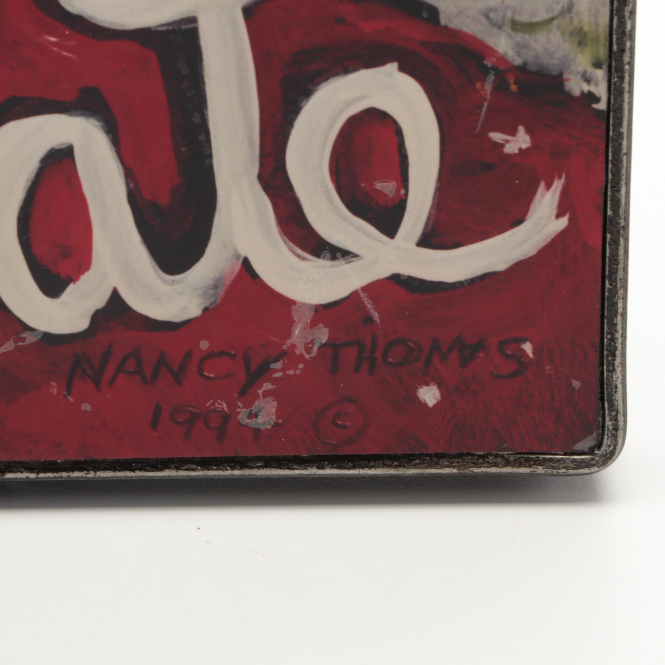 Nancy Thomas "Celebrate" Wood Plaque With More Christmas Decorations